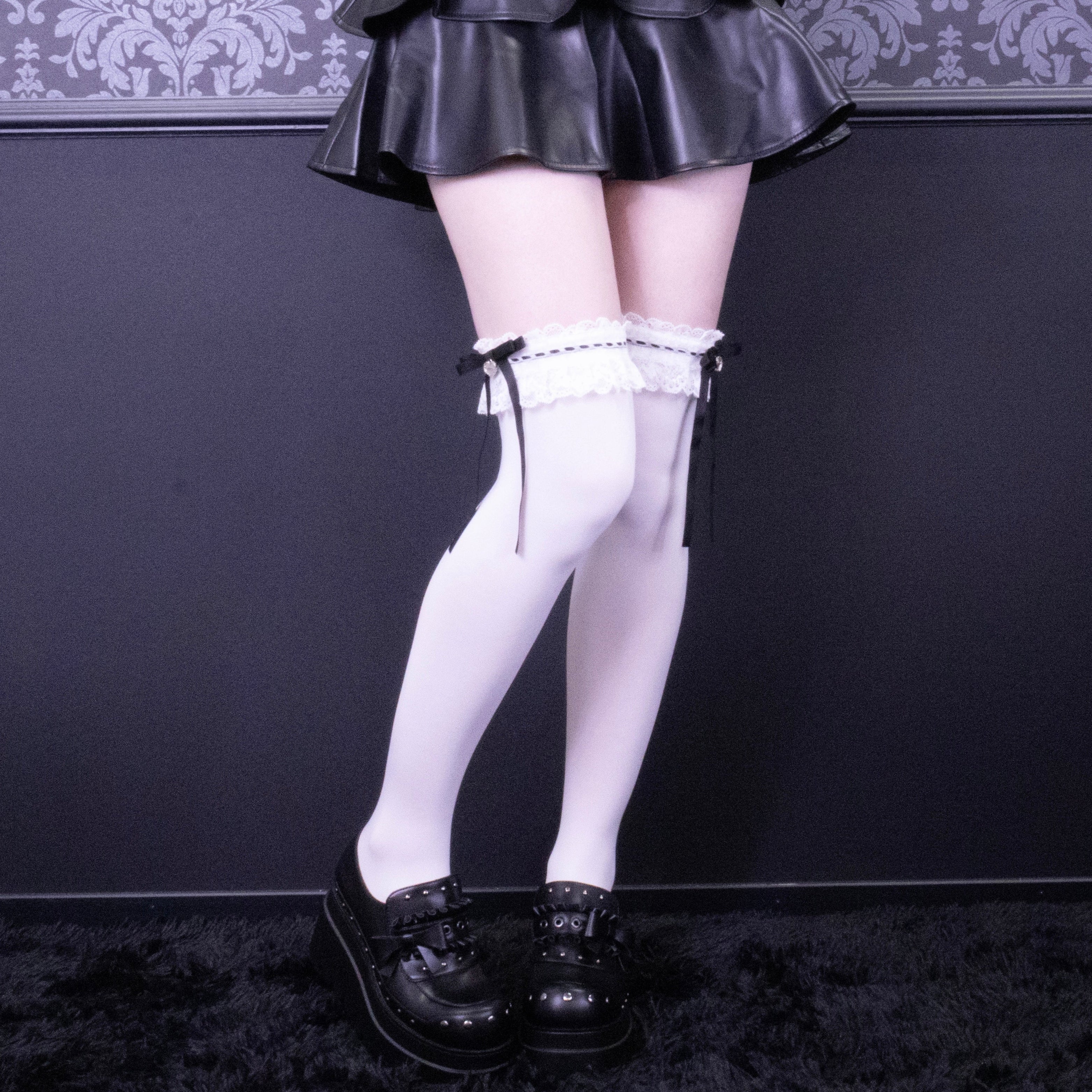 《mine》チャーム付きロリィタ　ソックス[オーバーニー]