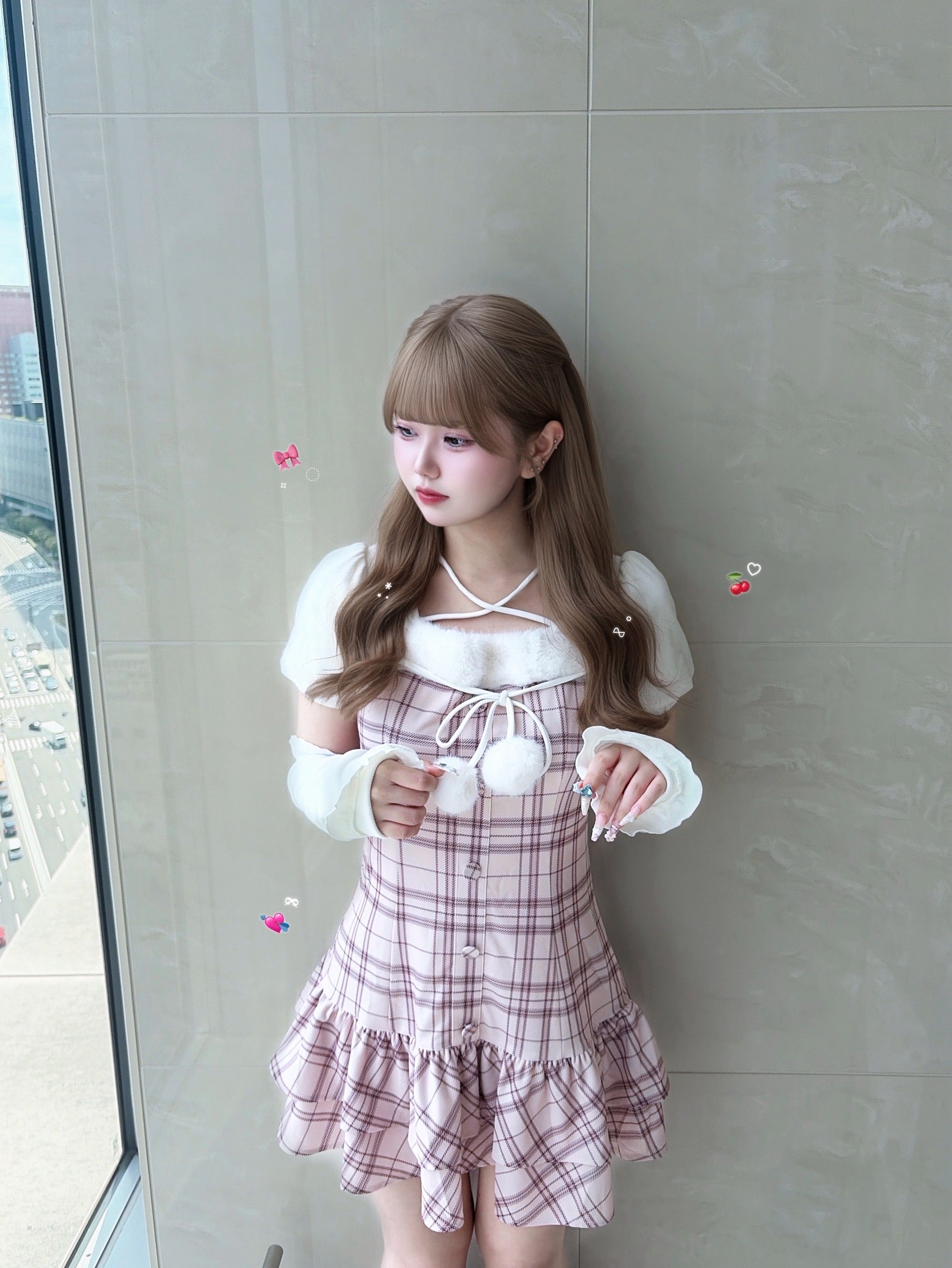 《LAFARY closet》ポンポンティアードワンピース