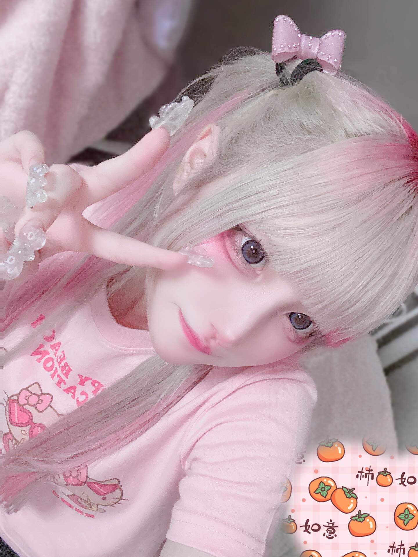 《mine》ストーンリボンヘアゴム