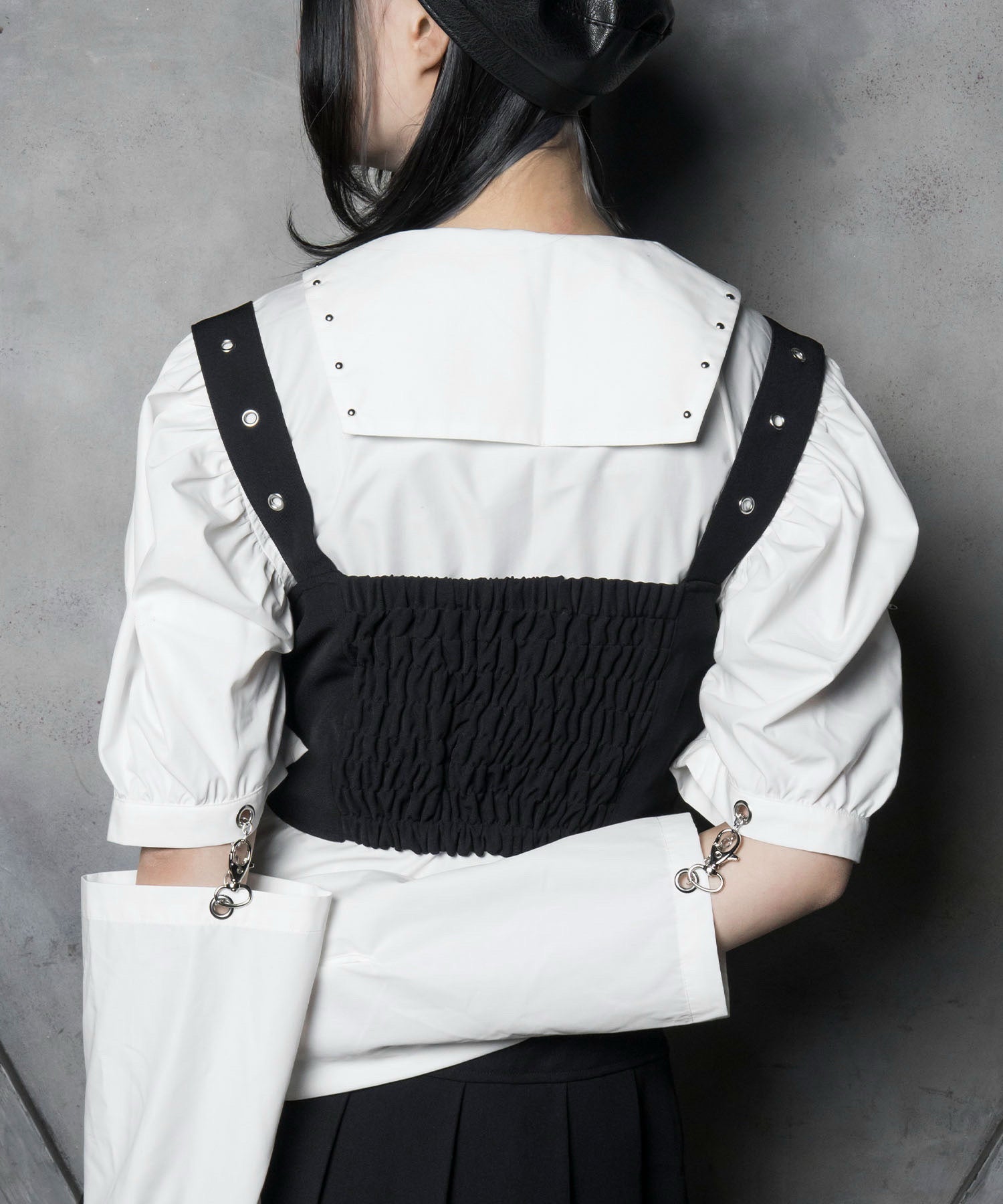 LAZAY レザーネクタイシャツ ホワイト LAZY SLAY】レザーネクタイシャツ- LAFARY ONLINE