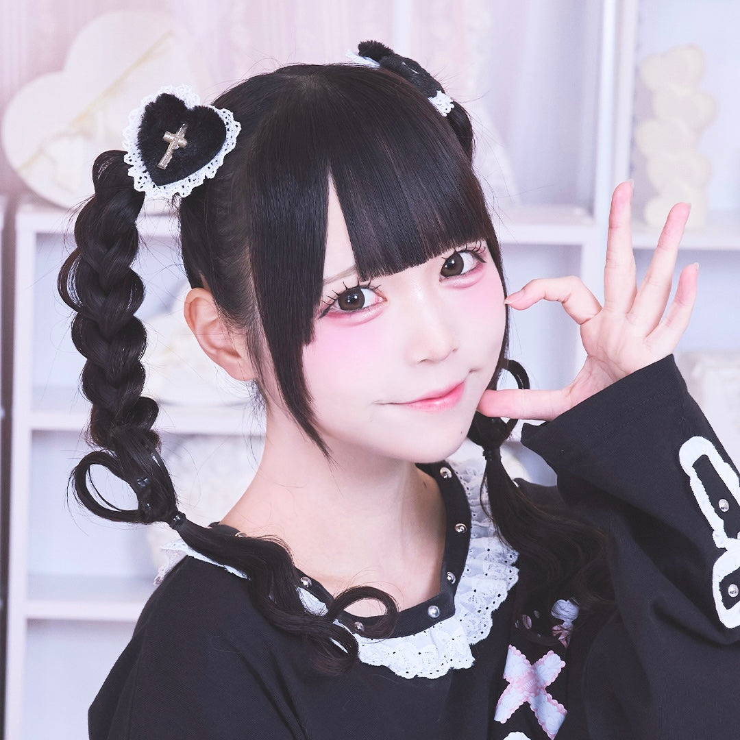 《mine》ハートファーヘアクリップ