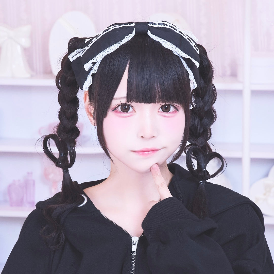 《mine》ハシゴレースフリルリボンカチューシャ