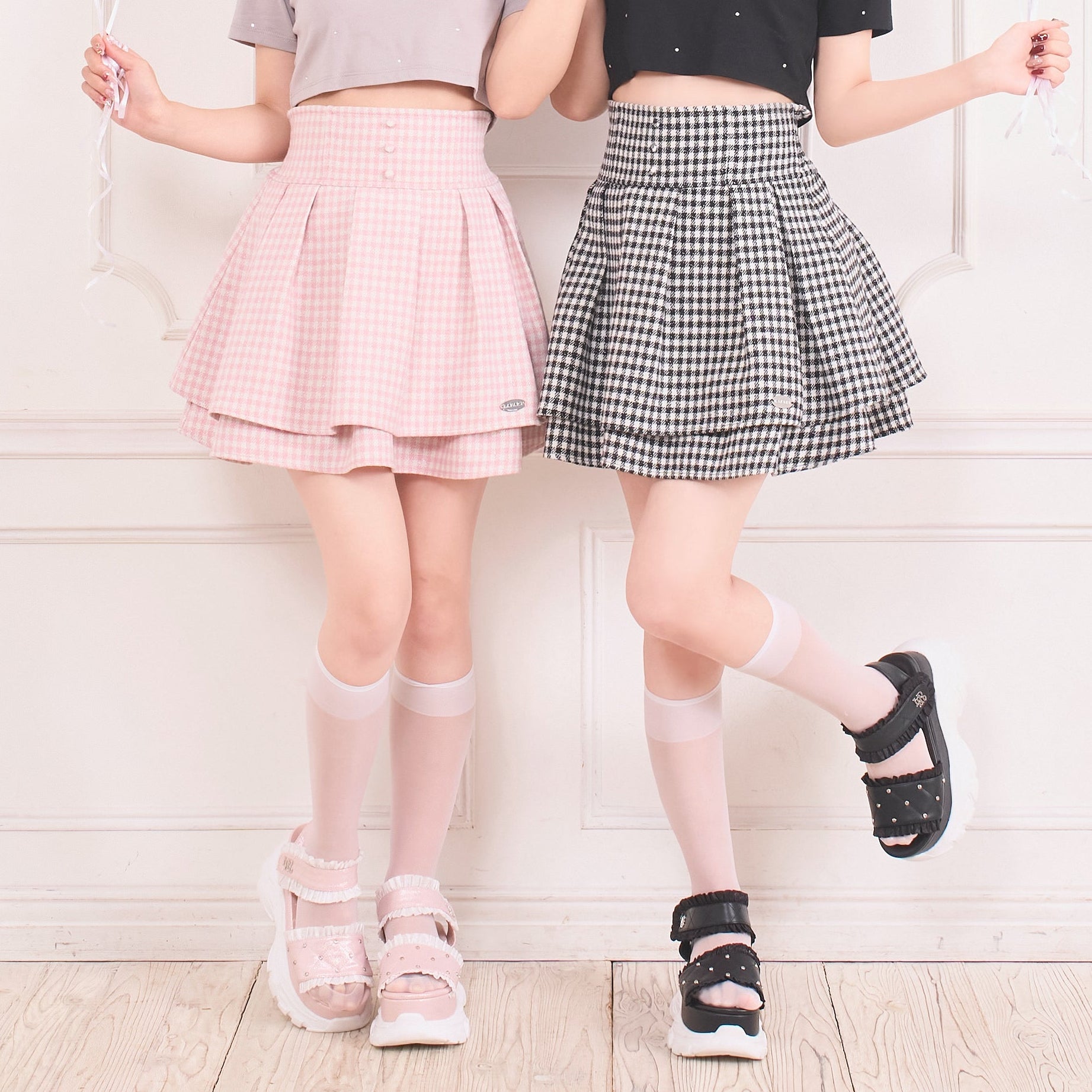 《LAFARY closet》ギンガムツイードスカパン