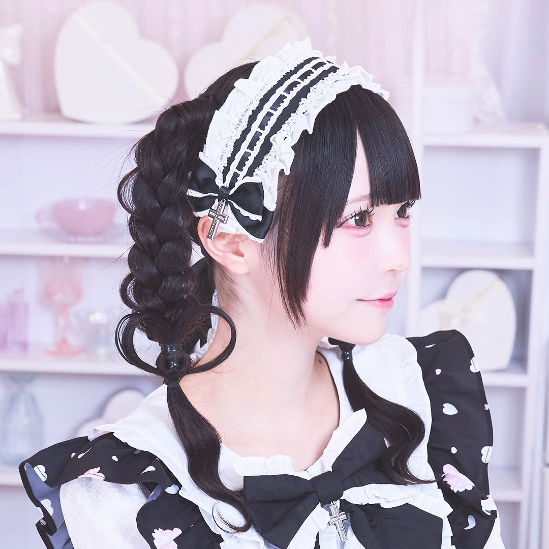 《mine》ハシゴレースフリルリボンヘッドドレス