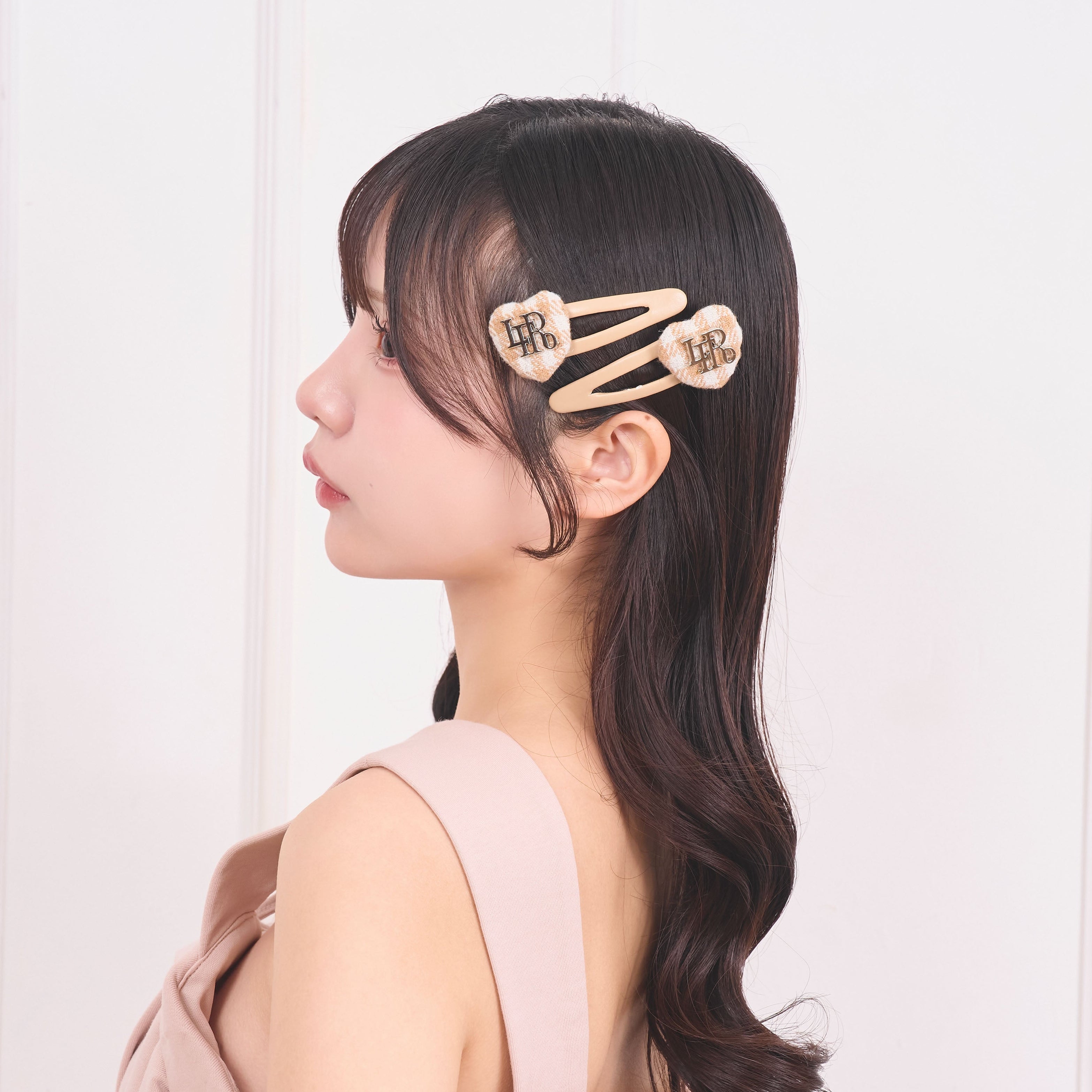 《LAFARY closet》ギンガムハートヘアピン