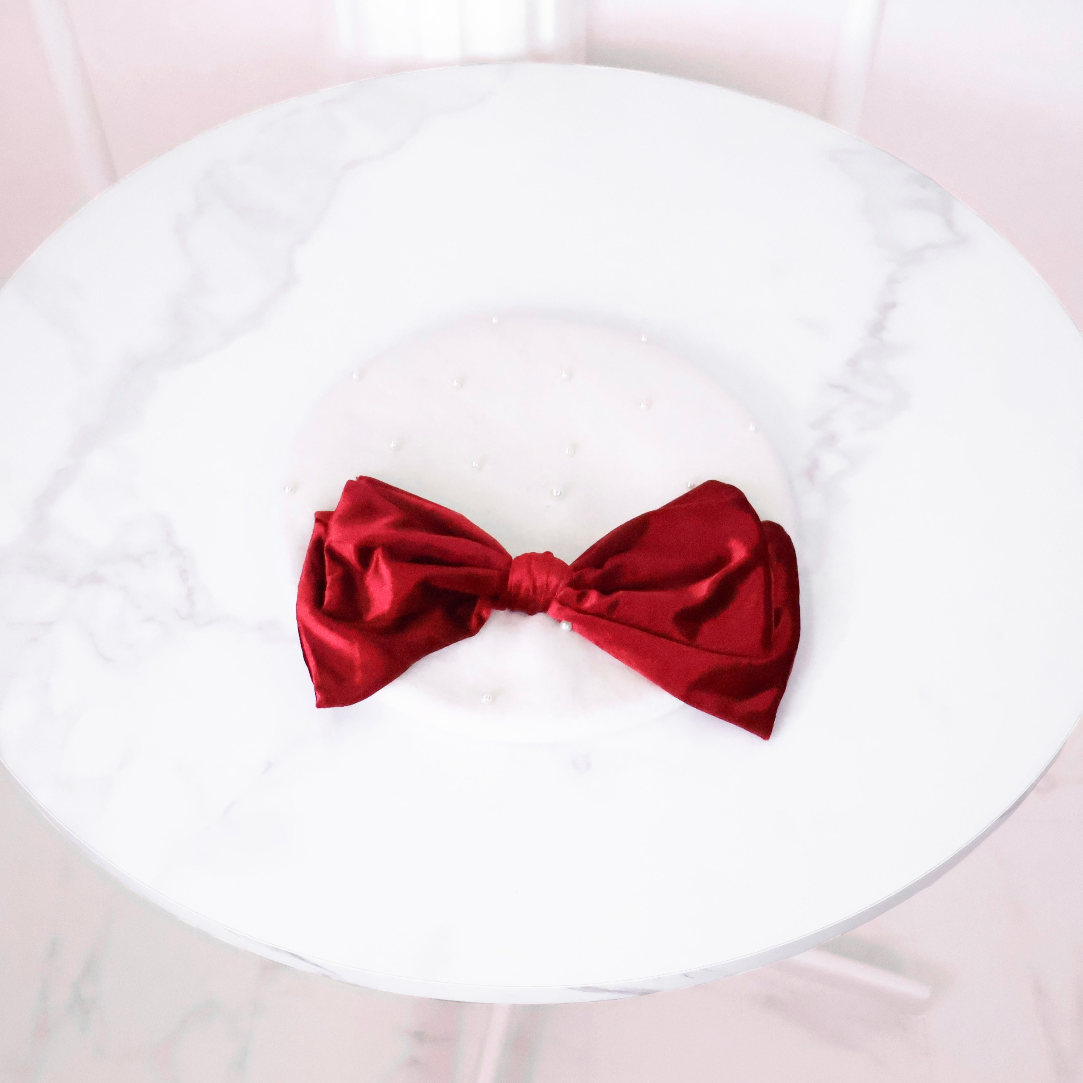 《LAFARY》ベロアリボンベレー帽