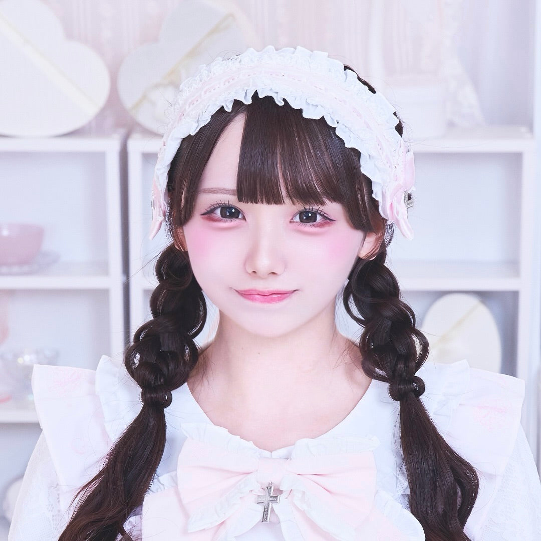 《mine》ハシゴレースフリルリボンヘッドドレス