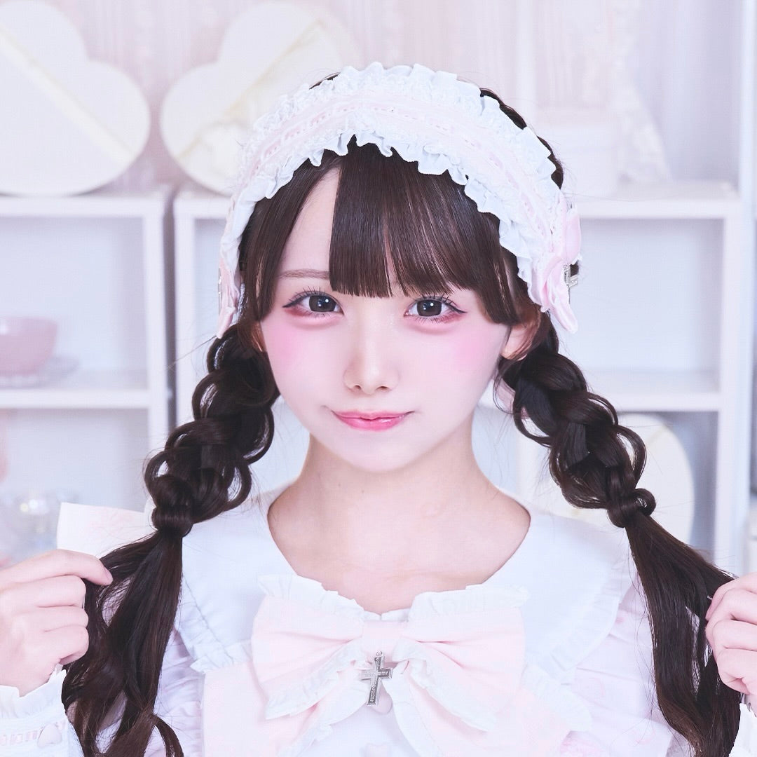 《mine》ハシゴレースフリルリボンヘッドドレス