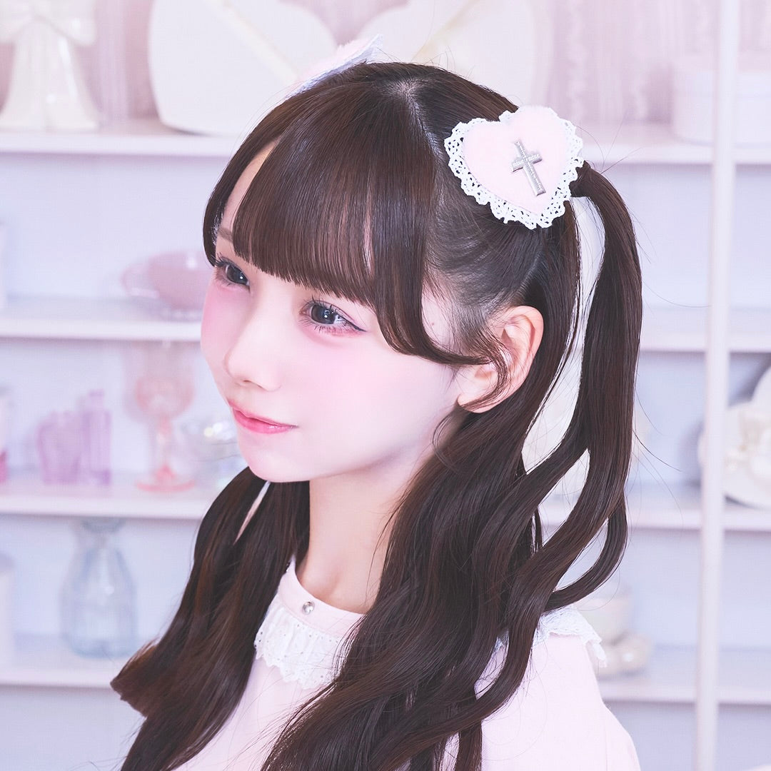 《mine》ハートファーヘアクリップ