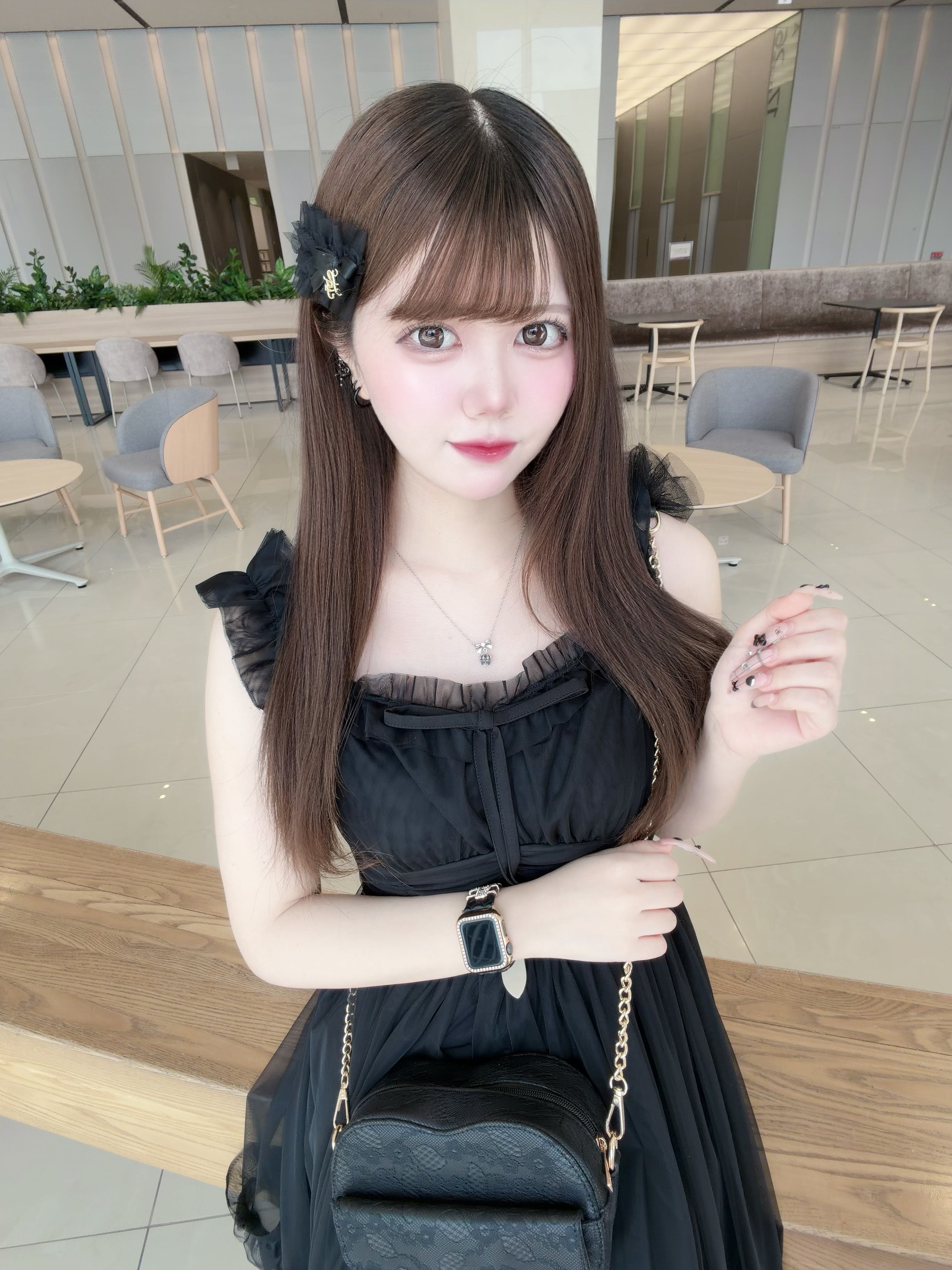 《LAFARY closet》チュールフリルロングワンピース