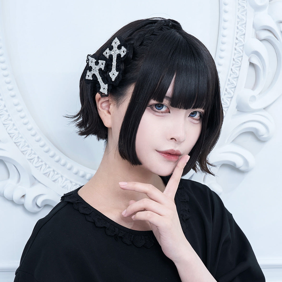 《mine》レースゴシッククロスシルバークリップ