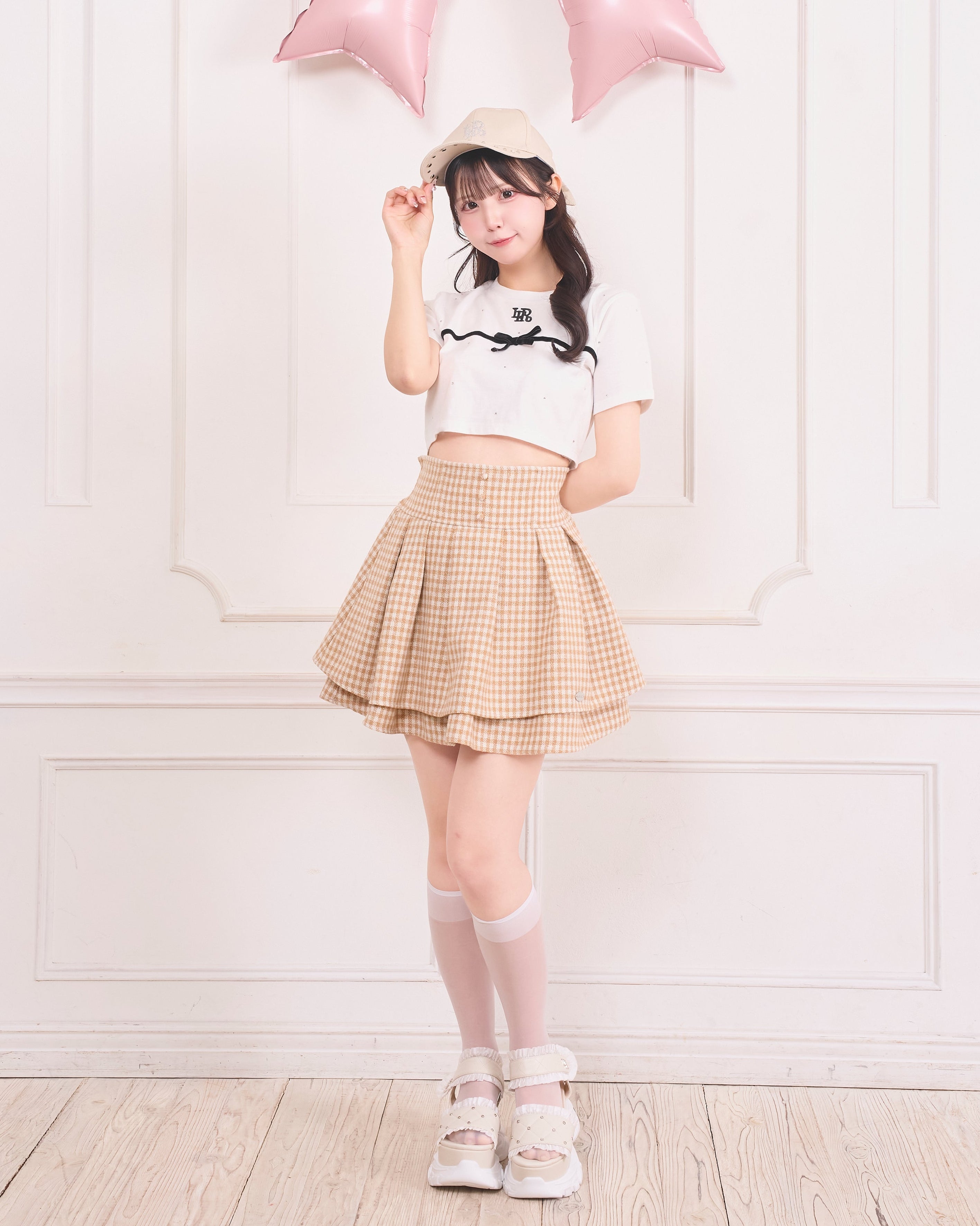 《LAFARY closet》ギンガムツイードスカパン