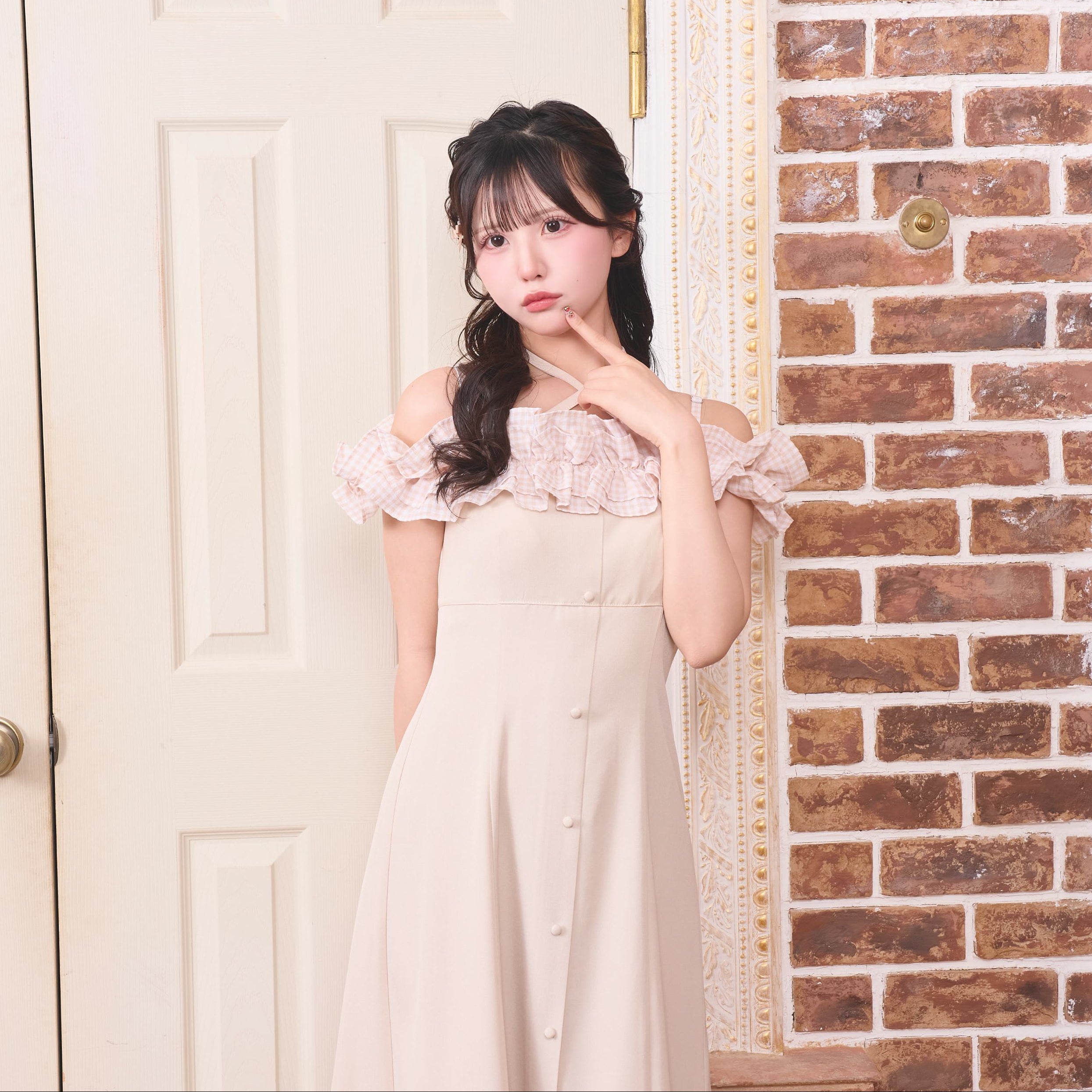 LAFARY closet》ギンガムオフショルロングワンピース- LAFARY ONLINE