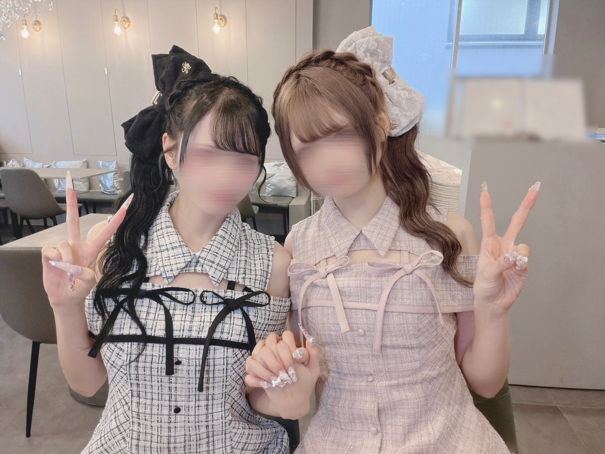 《LAFARY closet》デコルテ開きツイードフレアワンピース