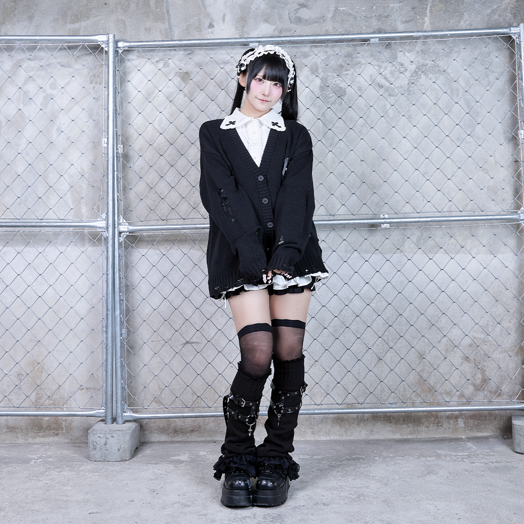 《mine》クロスダメージカーディガン