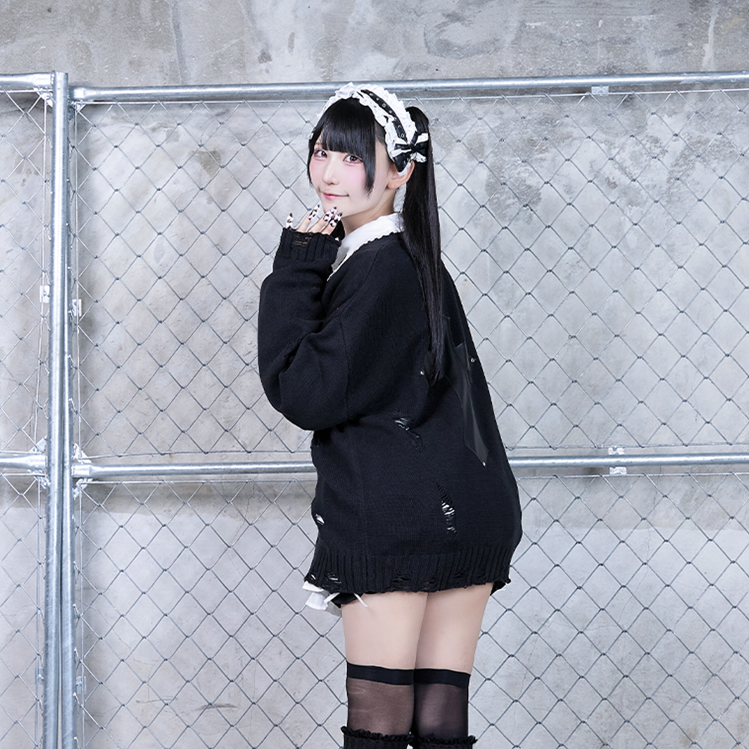 《mine》クロスダメージカーディガン