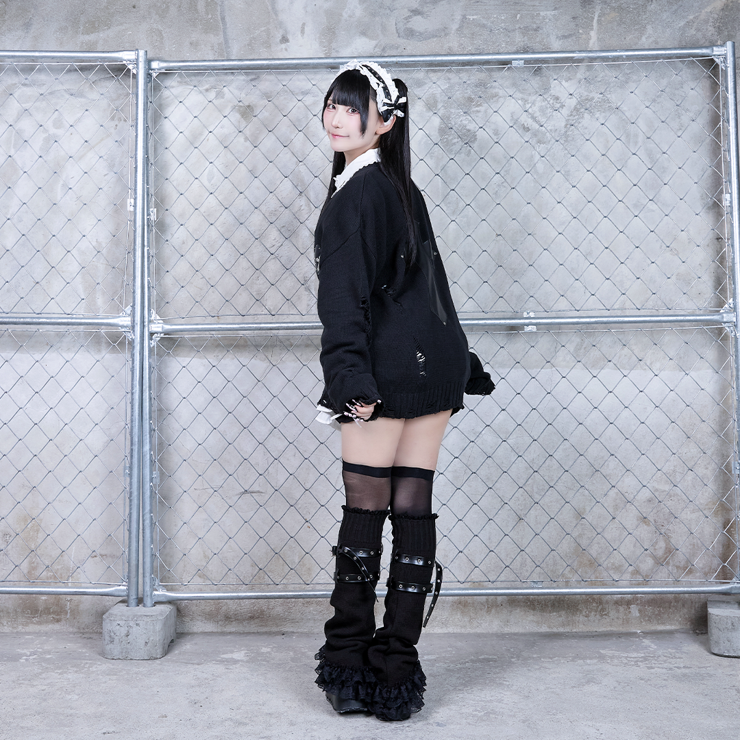 《mine》クロスダメージカーディガン