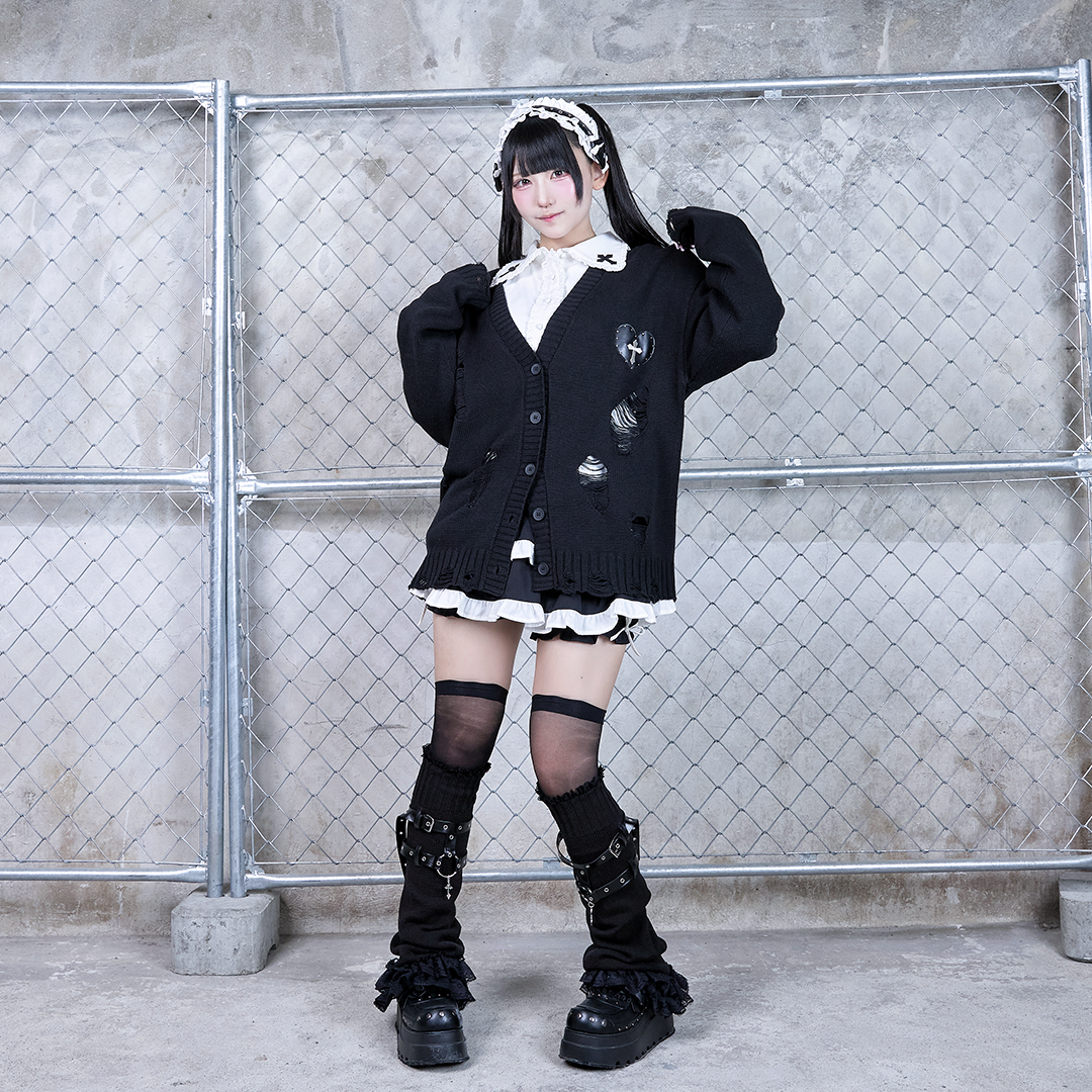 《mine》クロスダメージカーディガン