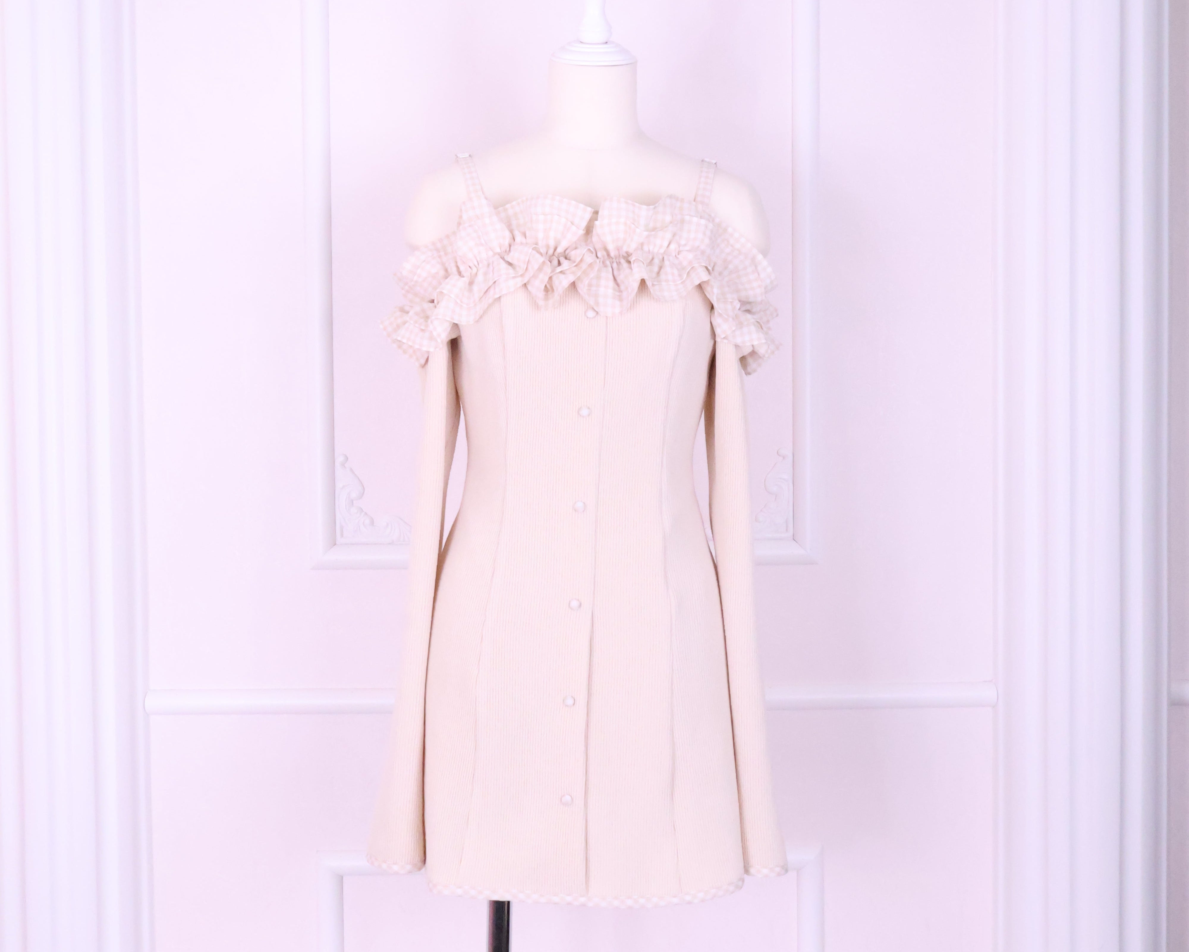 LAFARY closet》ギンガムオフショルカットワンピース- LAFARY ONLINE