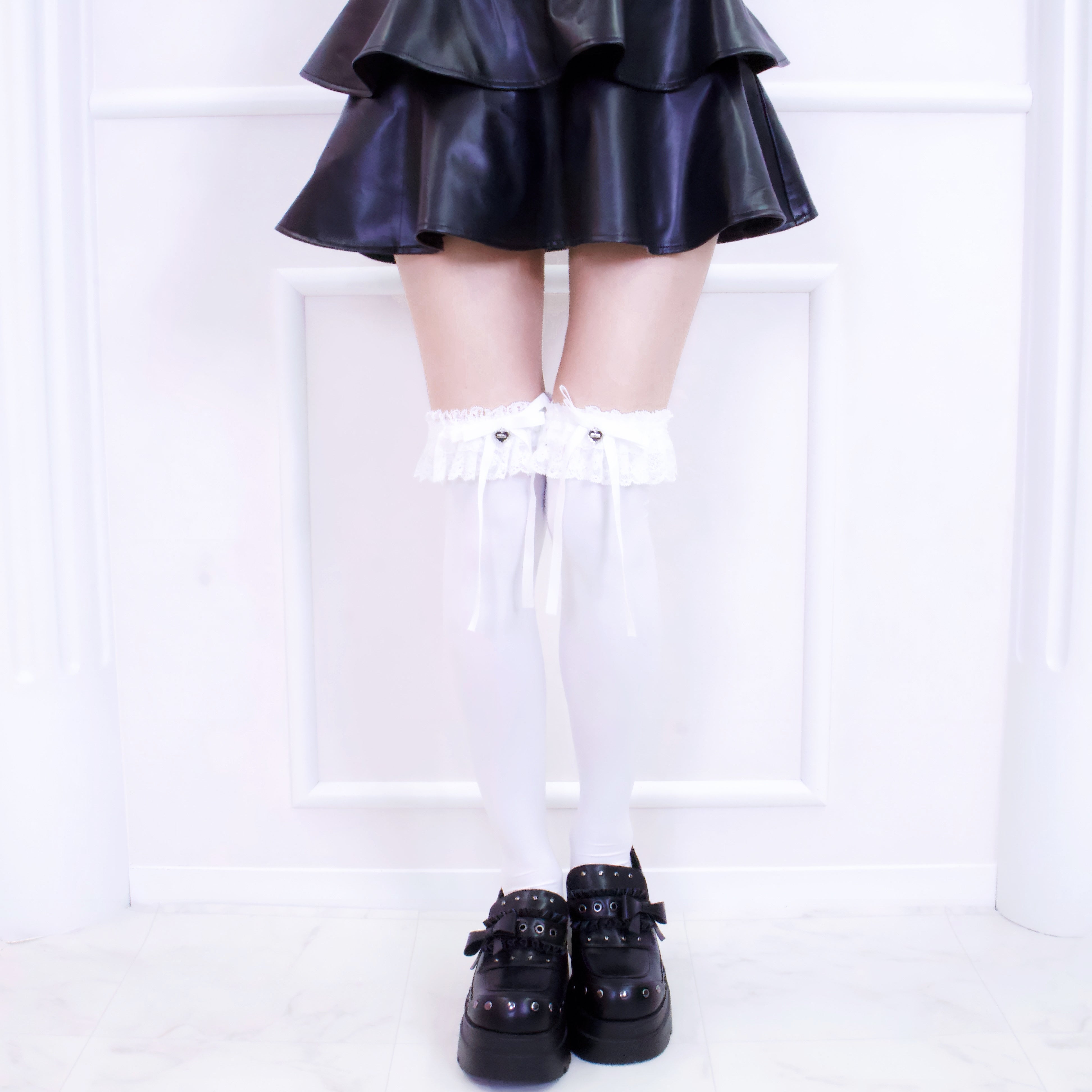 《mine》チャーム付きロリィタ　ソックス[オーバーニー]