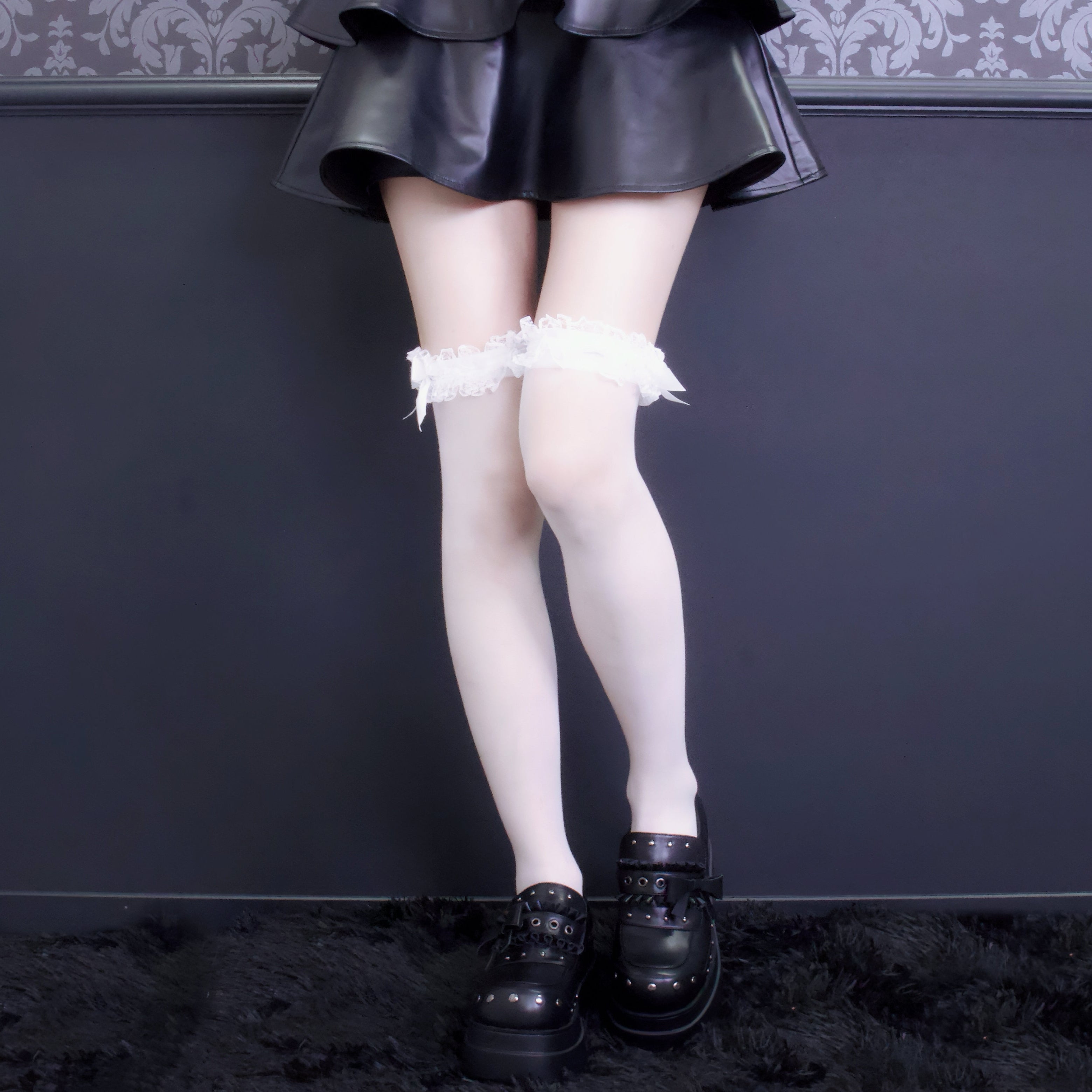 《mine》フリルシースルー　ソックス