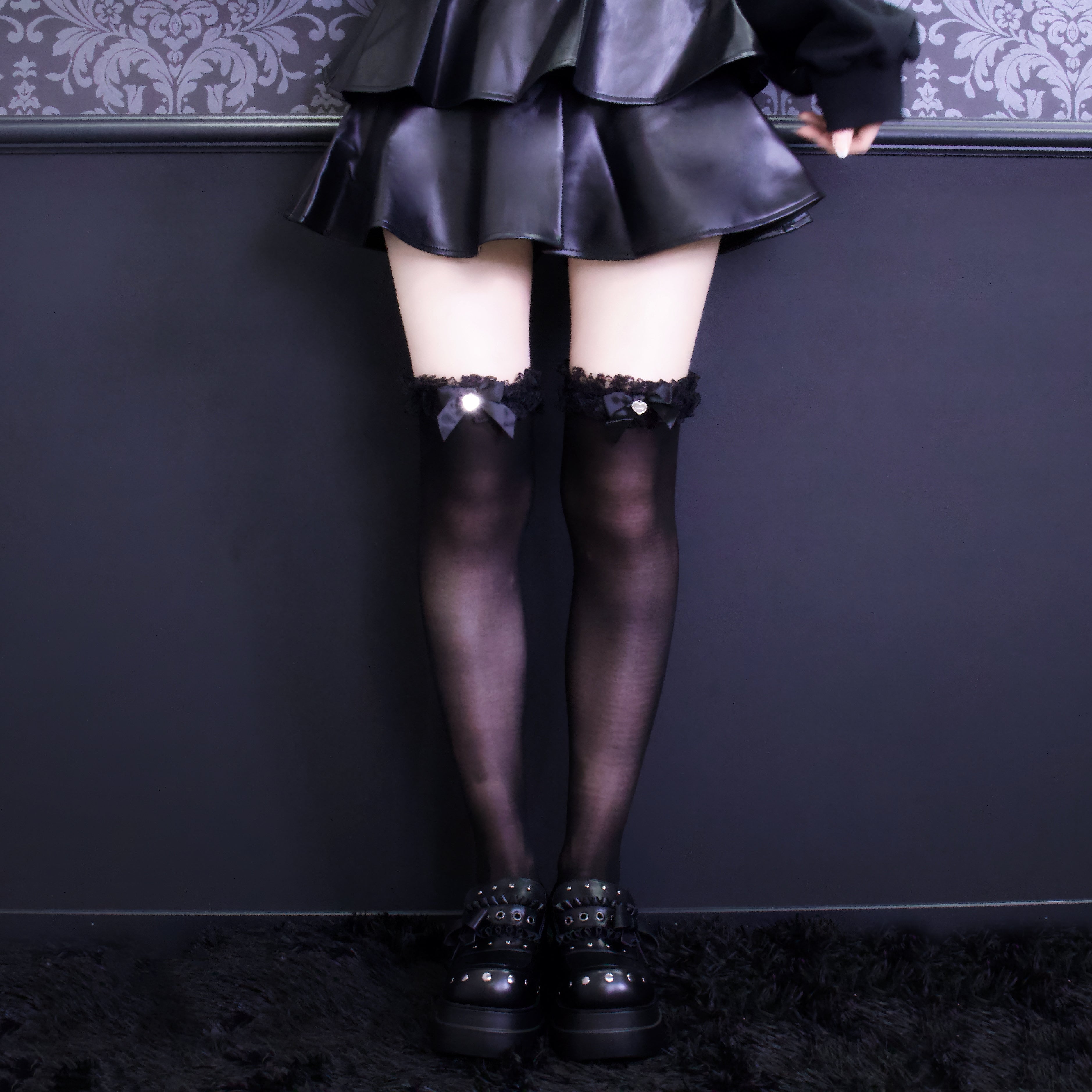 《mine》フリルシースルー　ソックス