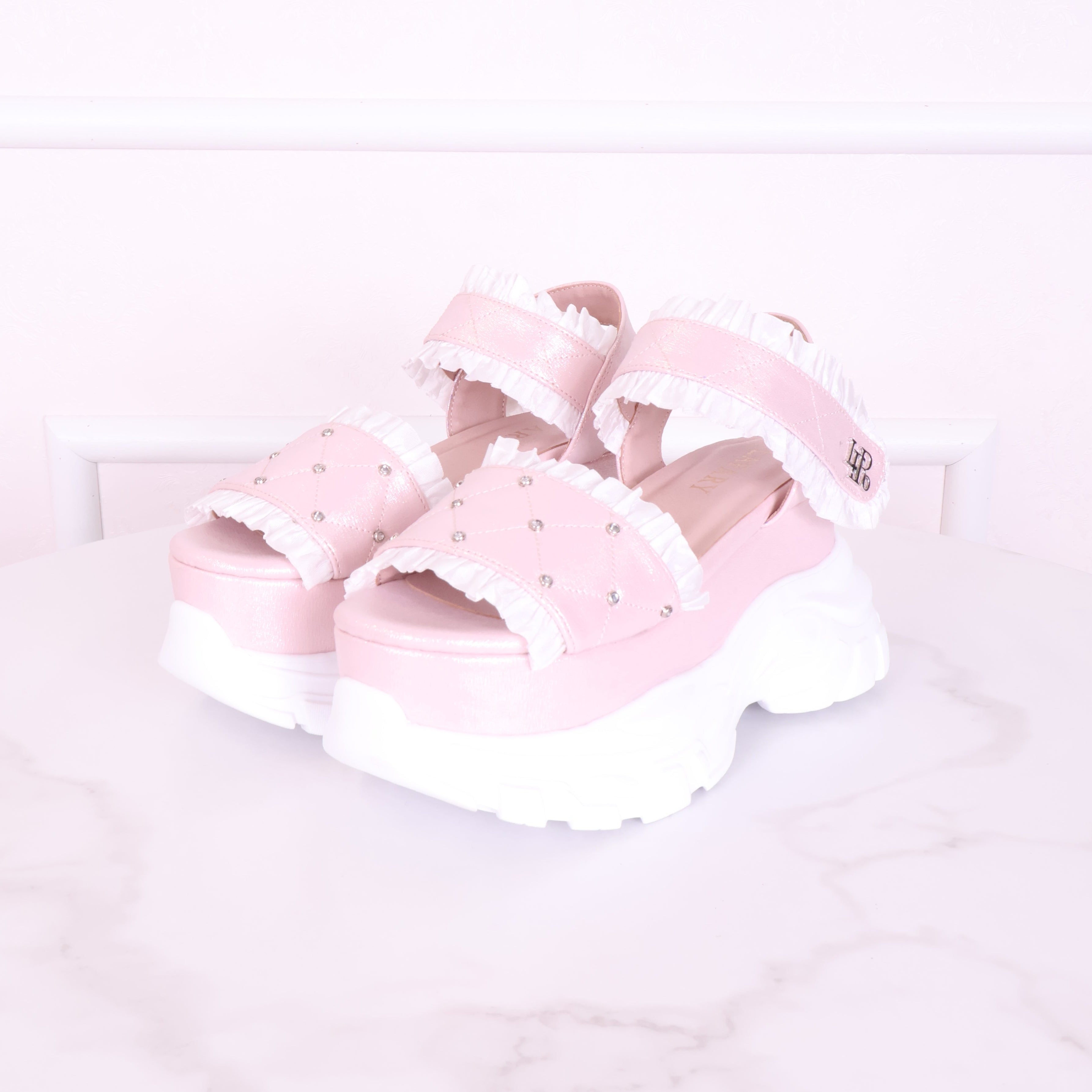 LAFARY ロゴキルティングスポサン ピンク LAFARY closet》ロゴキルティングスポサン- LAFARY ONLINE