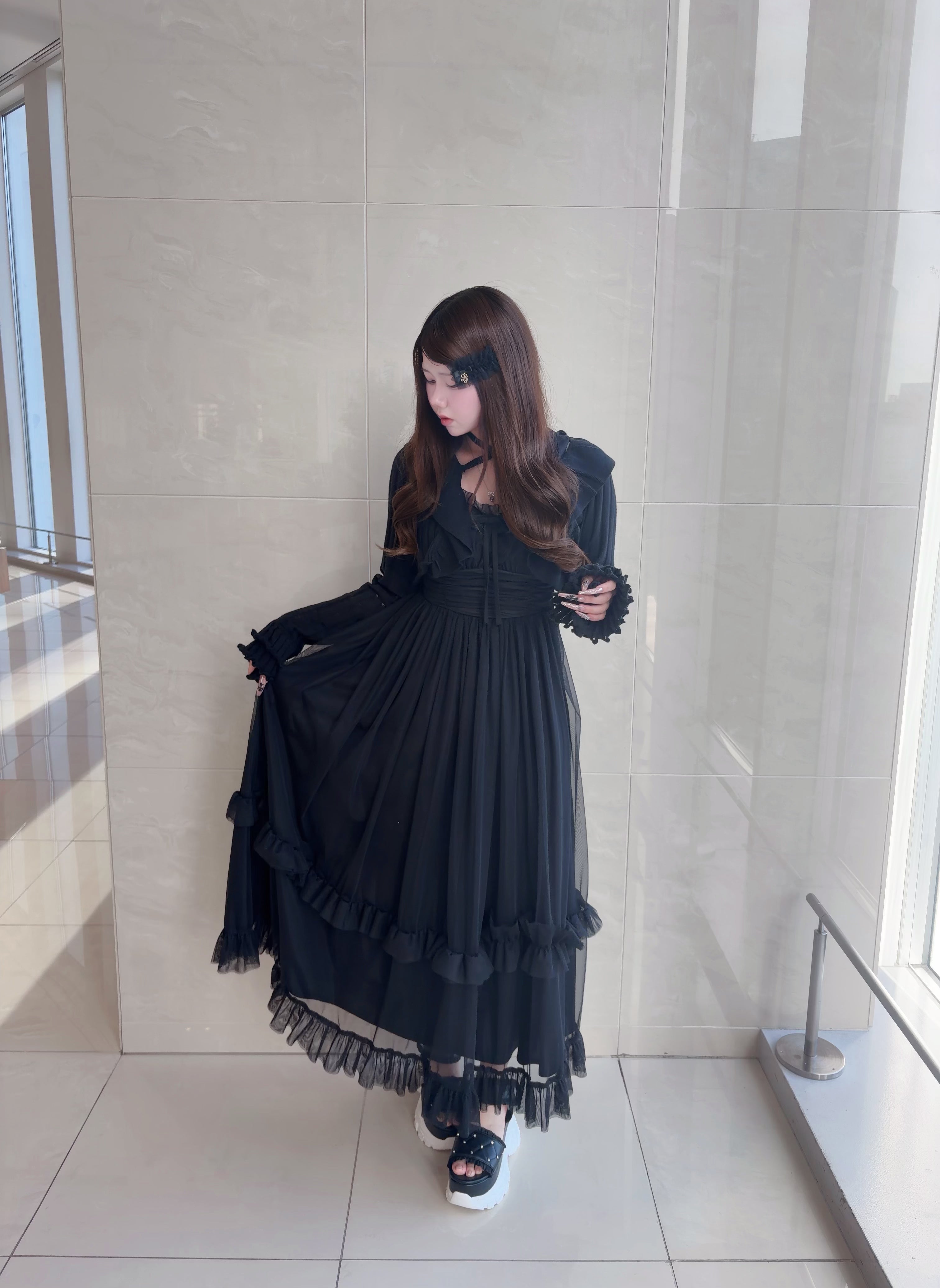 《LAFARY closet》フリルニットカーディガン