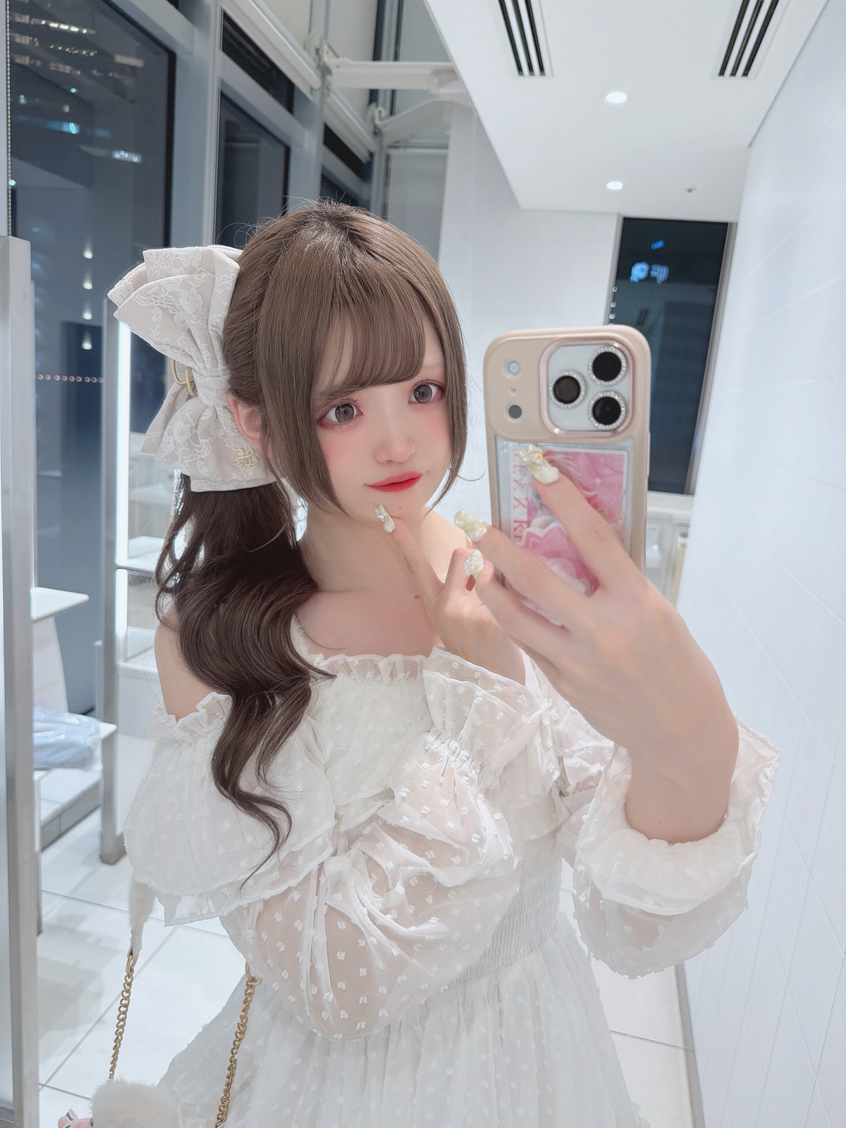《LAFARY closet》レースリボンバンスクリップ