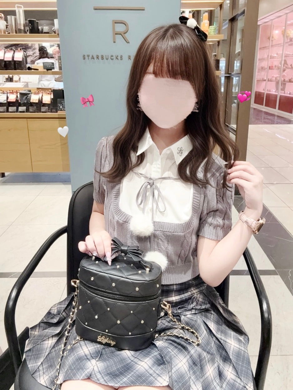 《LAFARY closet》ビジューキルティングバニティバッグ