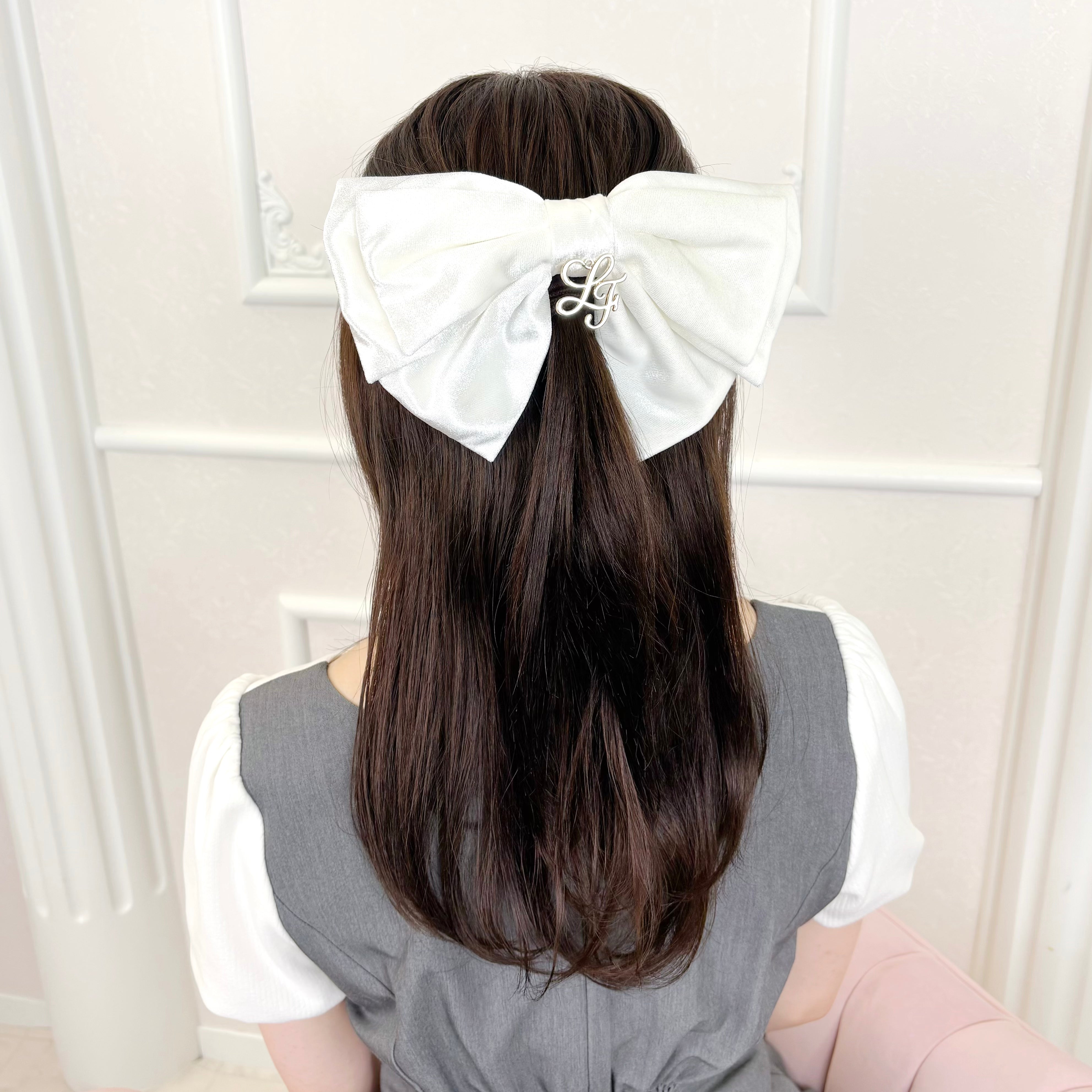 《LAFARY closet》ベロアリボンバレッタ