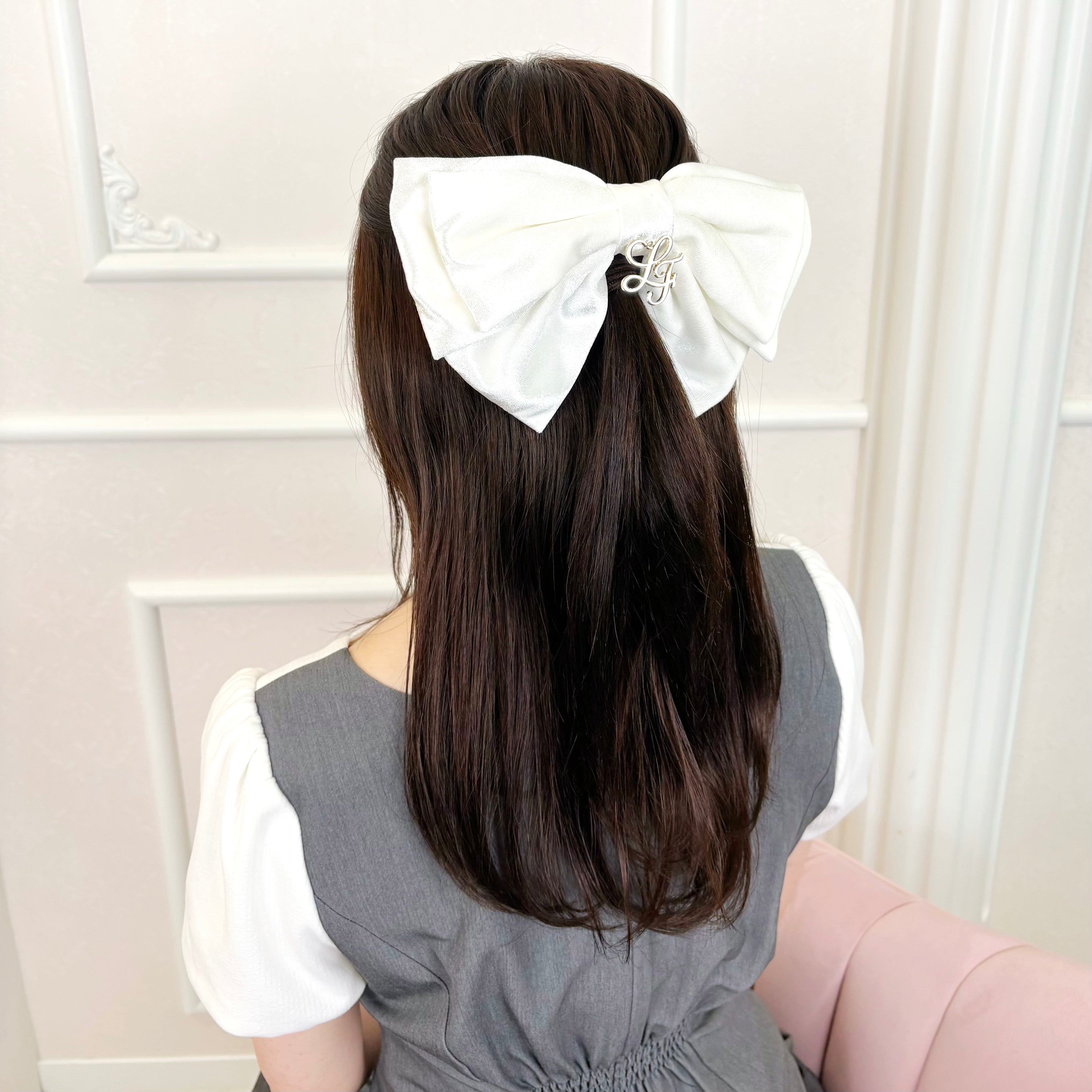 《LAFARY closet》ベロアリボンバレッタ