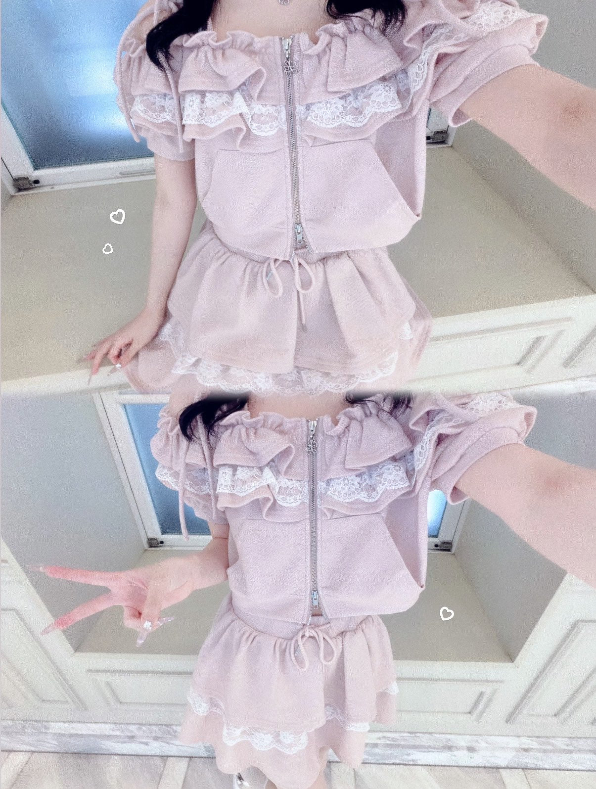 《LAFARY closet》オフショルスウェットセットアップ