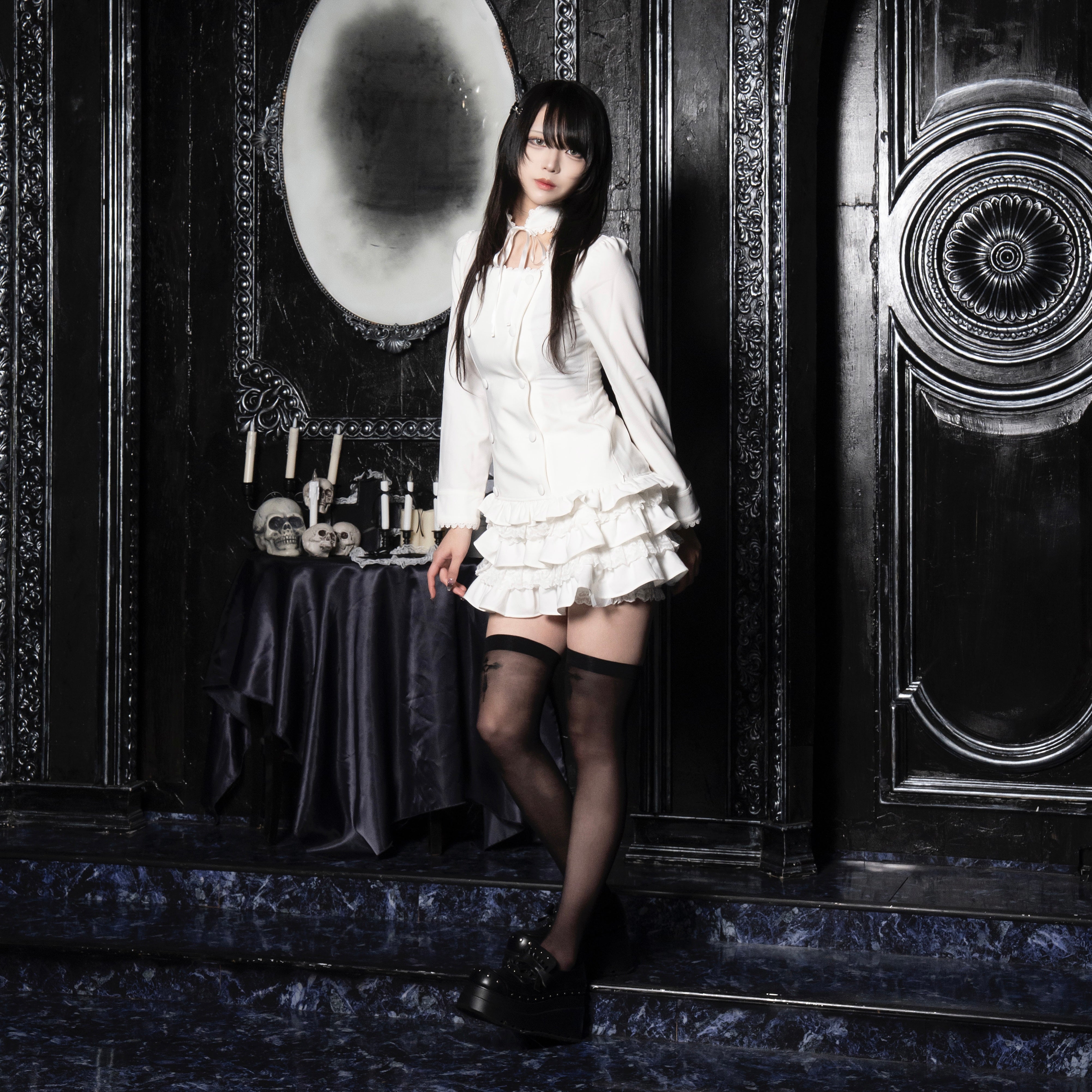 《mine》ダブルボタンスクエアブラウス