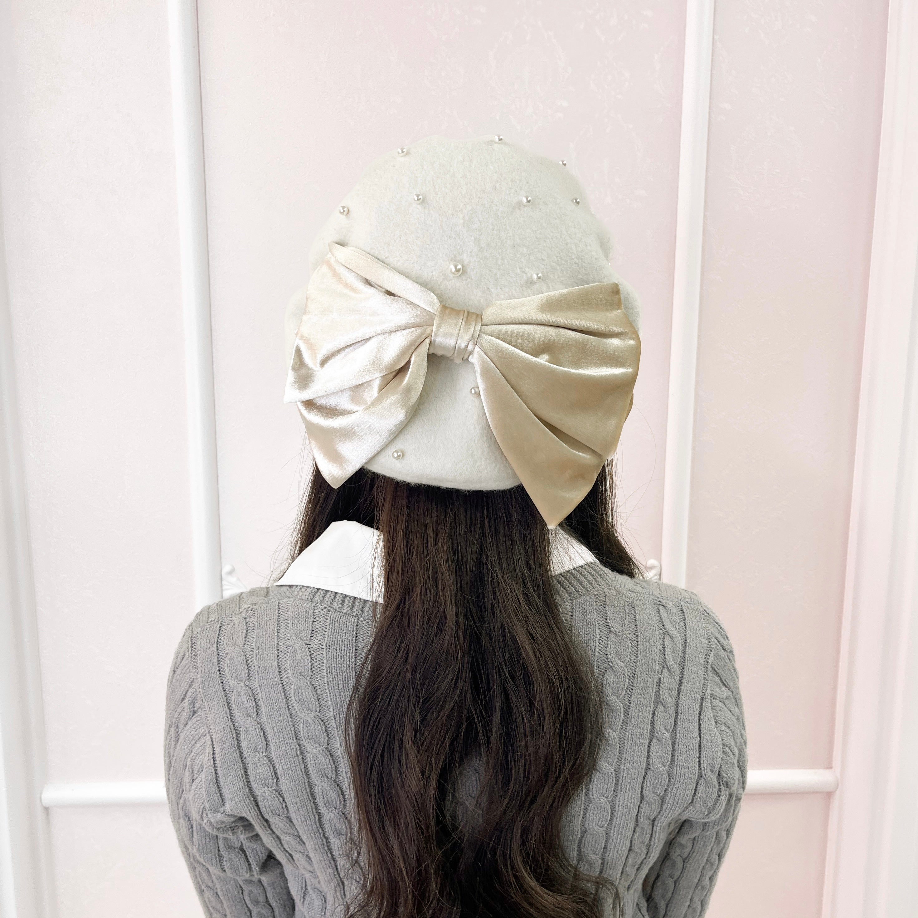 《LAFARY》ベロアリボンベレー帽