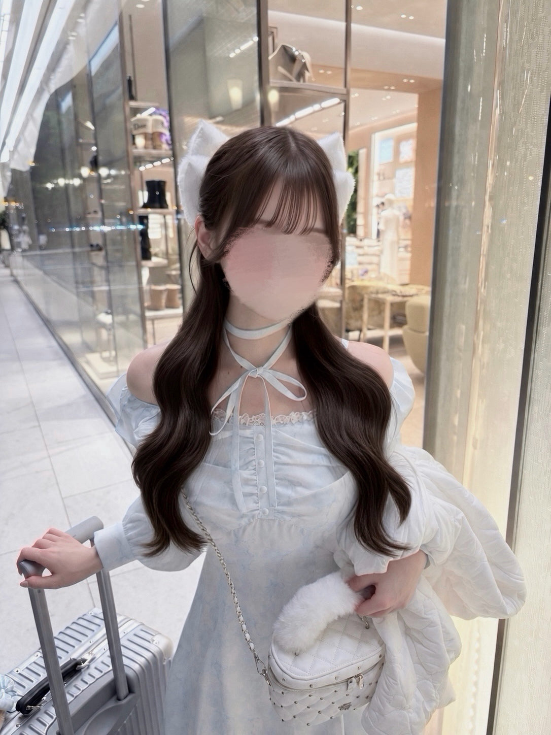 《LAFARY closet》チェックリボンロングワンピ