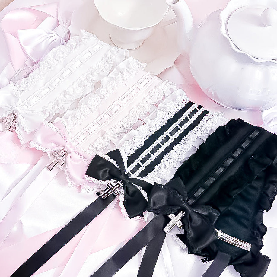 mine》ハシゴレースフリルリボンヘッドドレス- LAFARY ONLINE