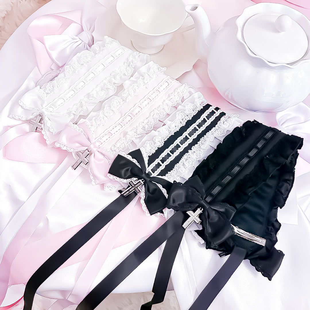 《mine》ハシゴレースフリルリボンヘッドドレス