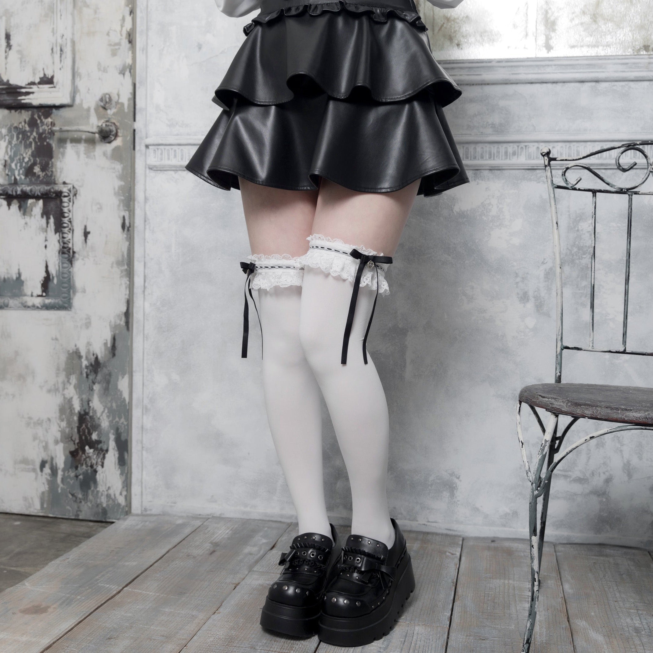 《mine》チャーム付きロリィタ　ソックス[オーバーニー]