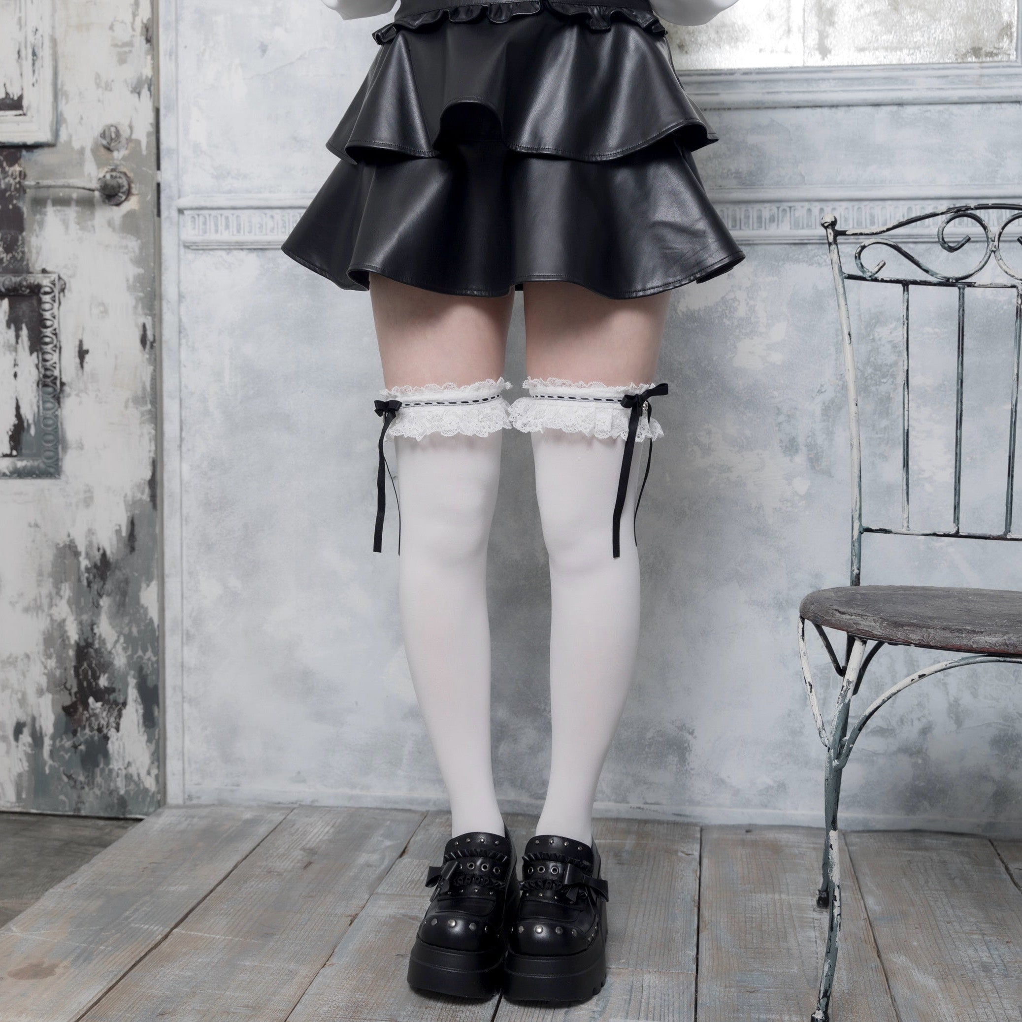 《mine》チャーム付きロリィタ　ソックス[オーバーニー]