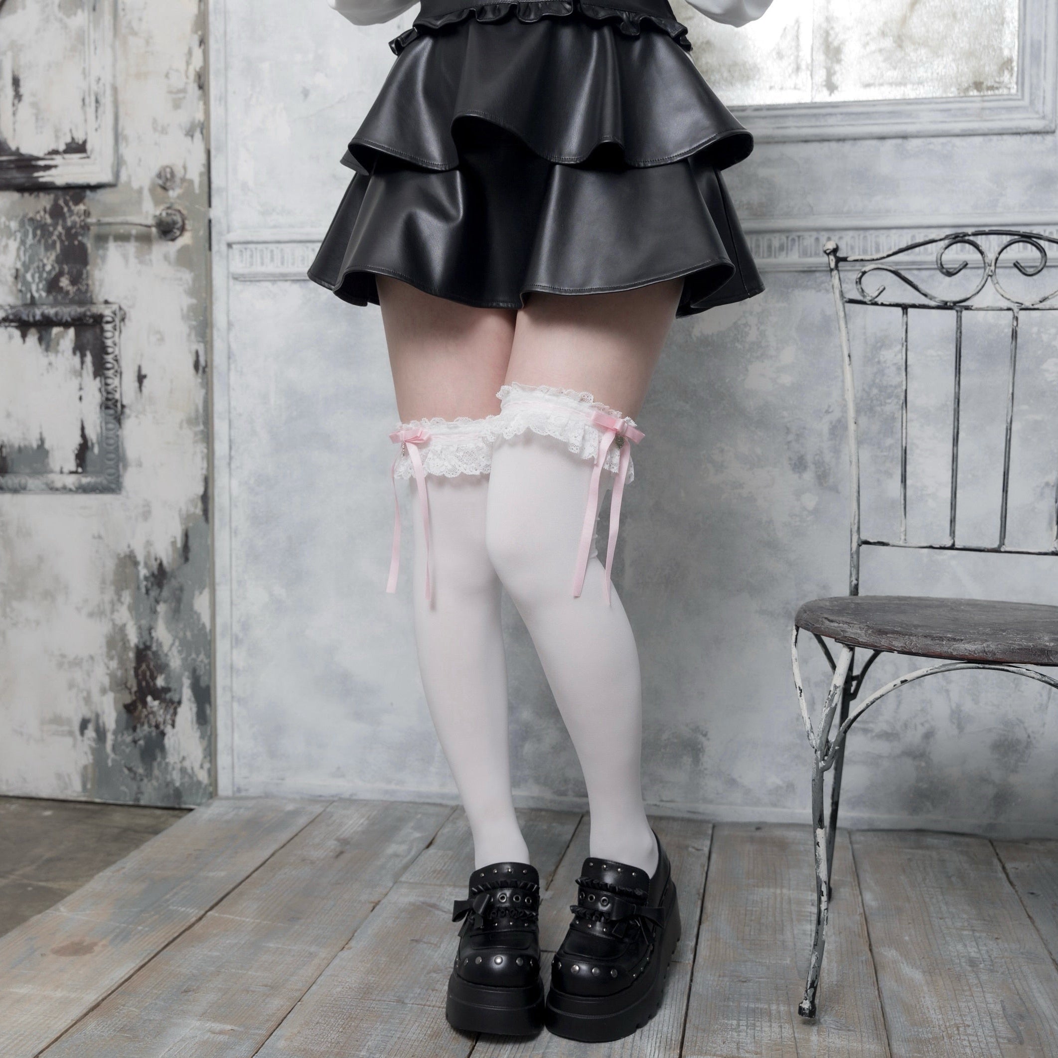 《mine》チャーム付きロリィタ　ソックス[オーバーニー]