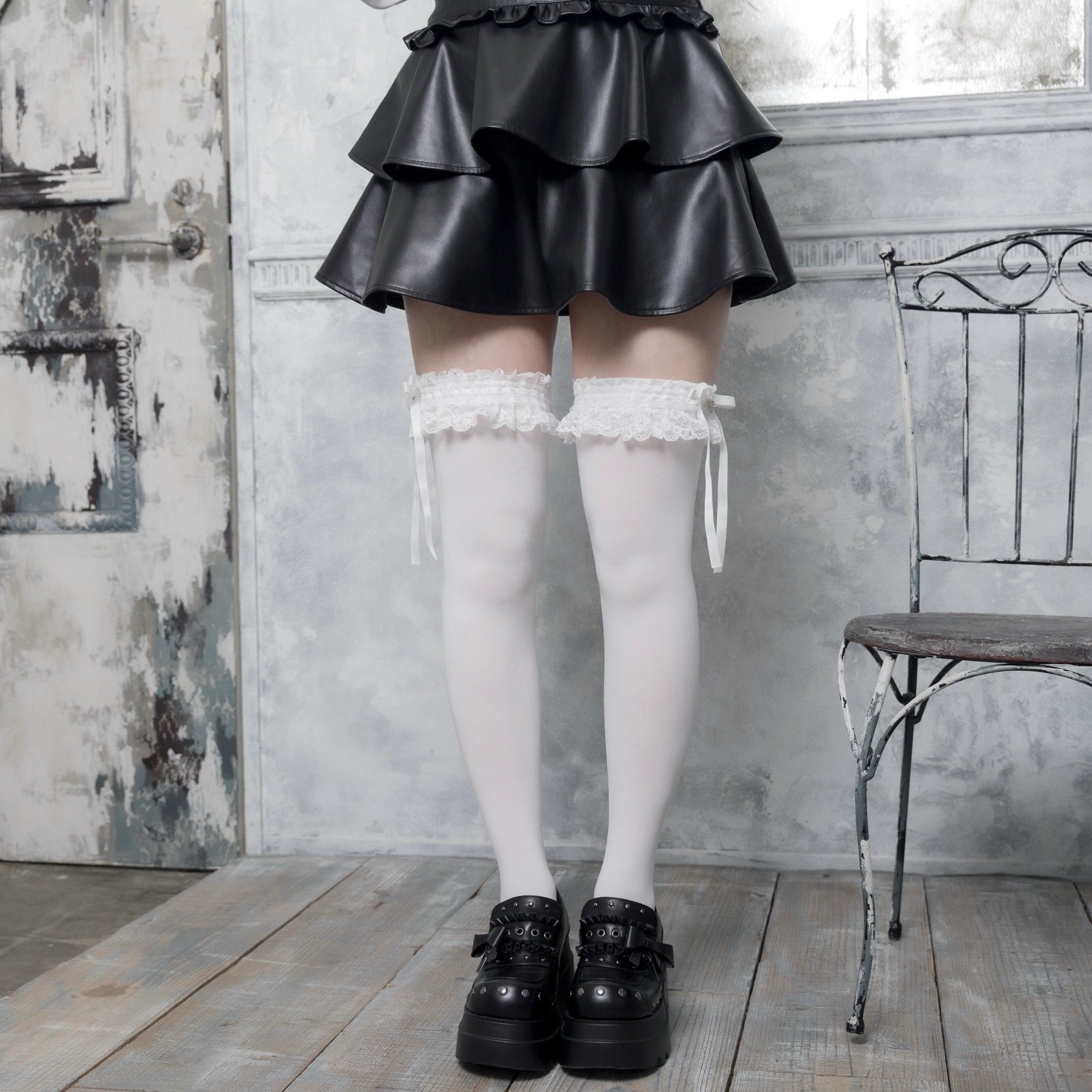 《mine》チャーム付きロリィタ　ソックス[オーバーニー]