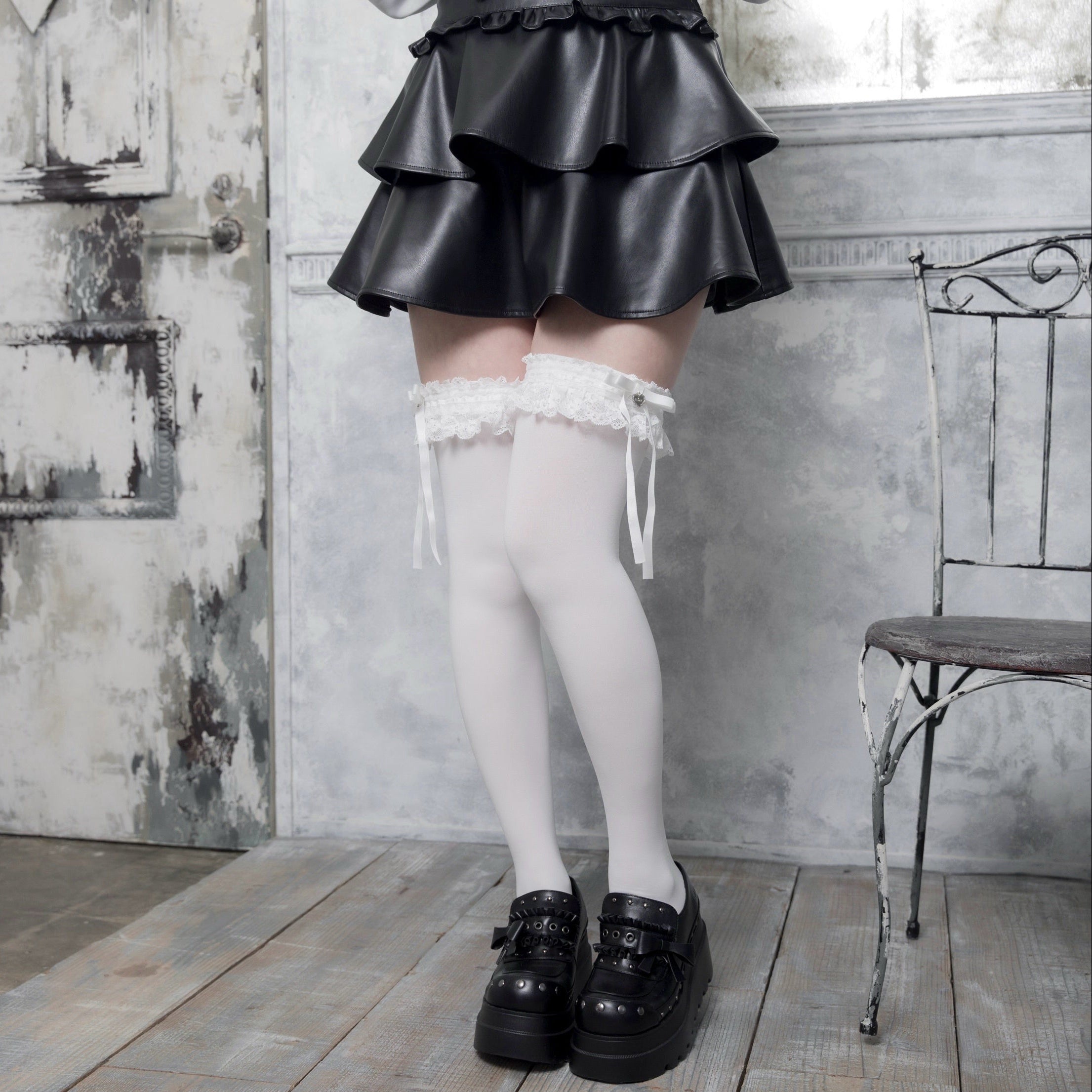 《mine》チャーム付きロリィタ　ソックス[オーバーニー]