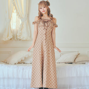 《LAFARY》チェックキャミロングワンピース 2