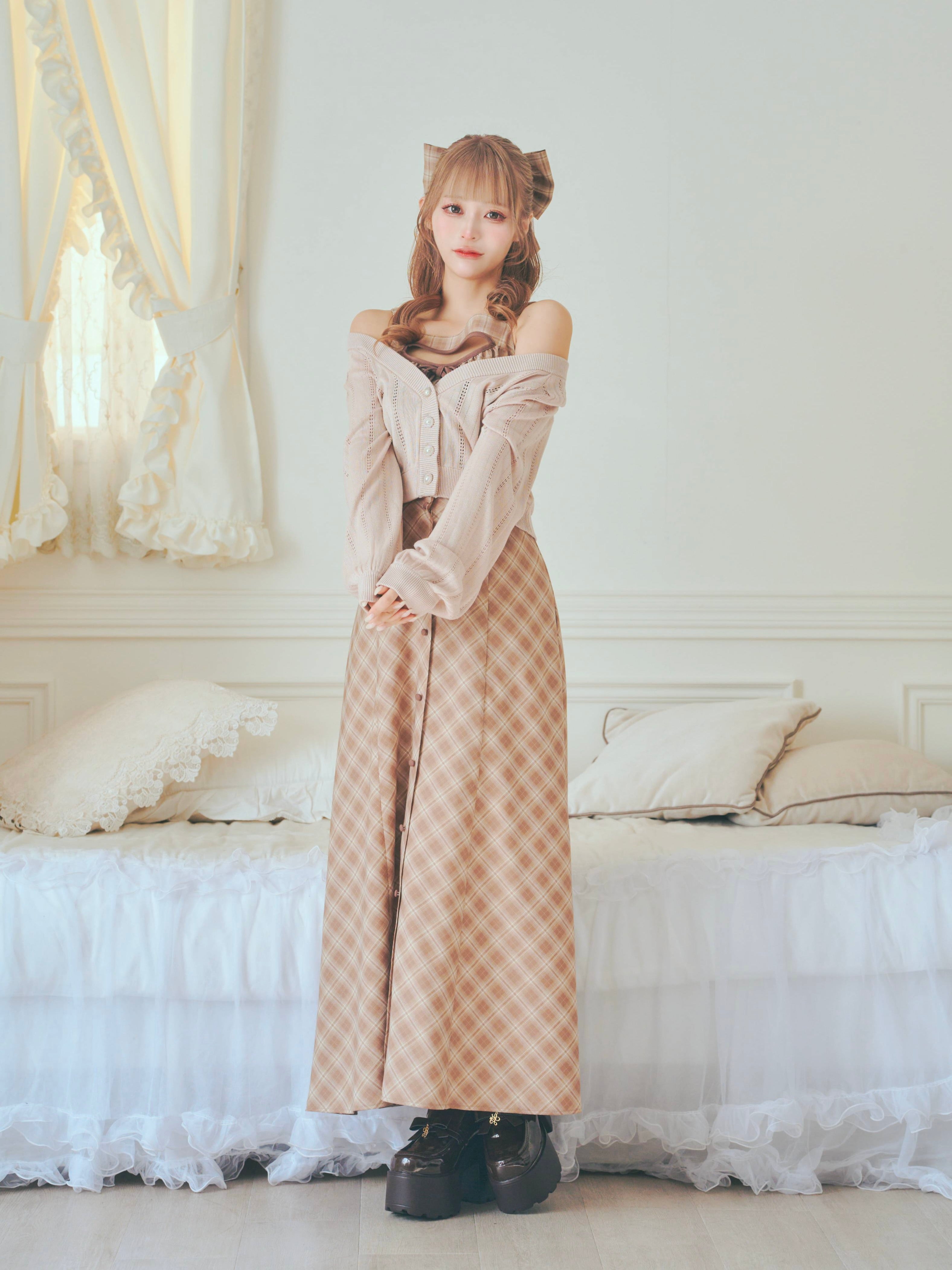 《LAFARY》ロゴプレート付きカーディガン