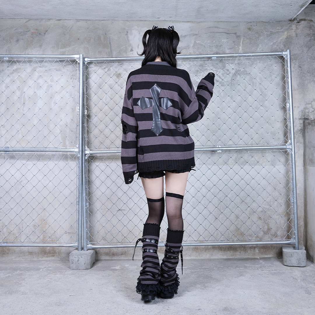 《mine》クロスダメージカーディガン