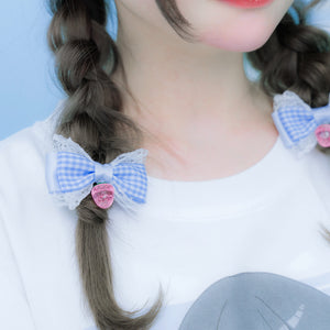 《mine》チェックいちごリボン 1