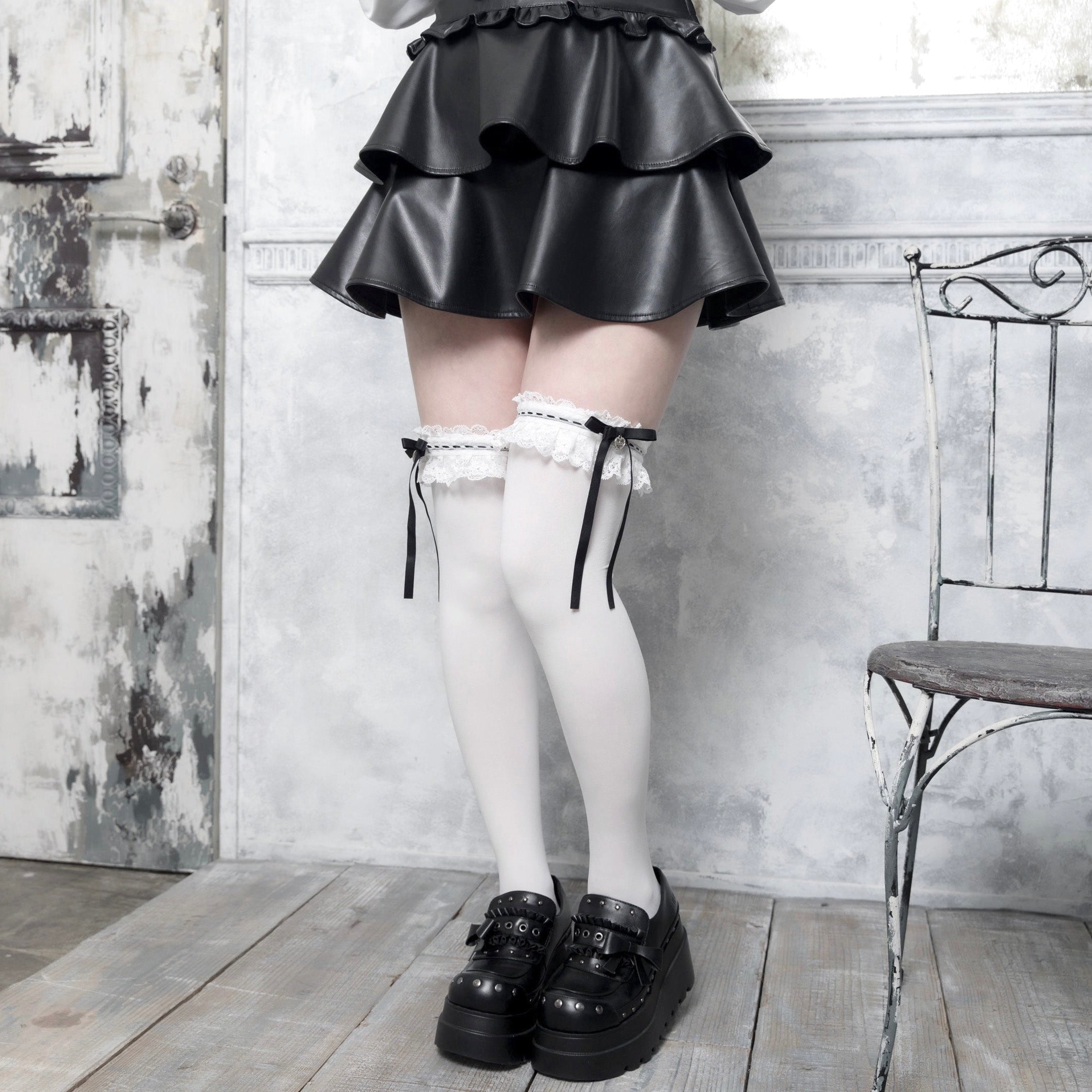 《mine》チャーム付きロリィタ　ソックス[オーバーニー]