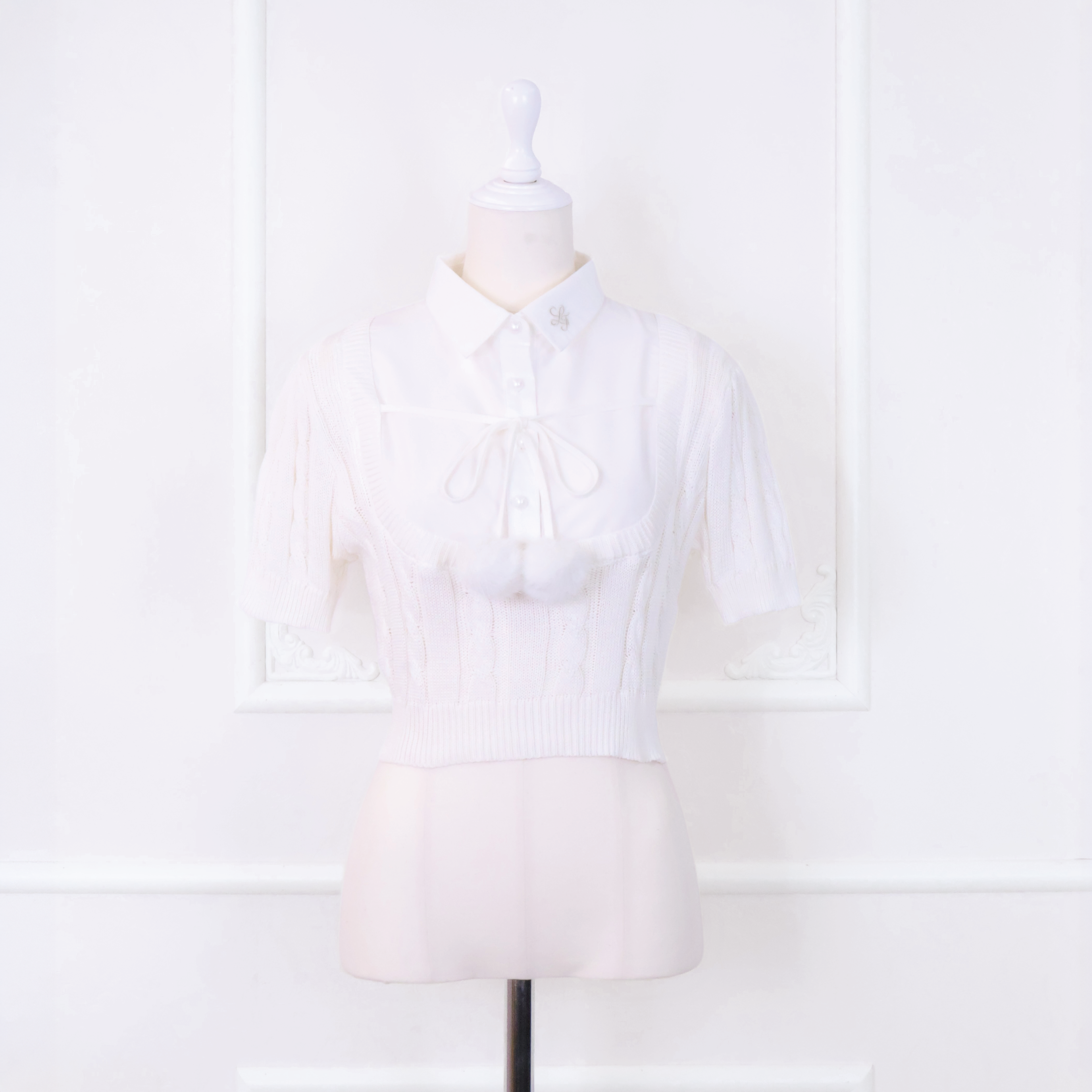 《LAFARY closet》シャツレイヤードニット