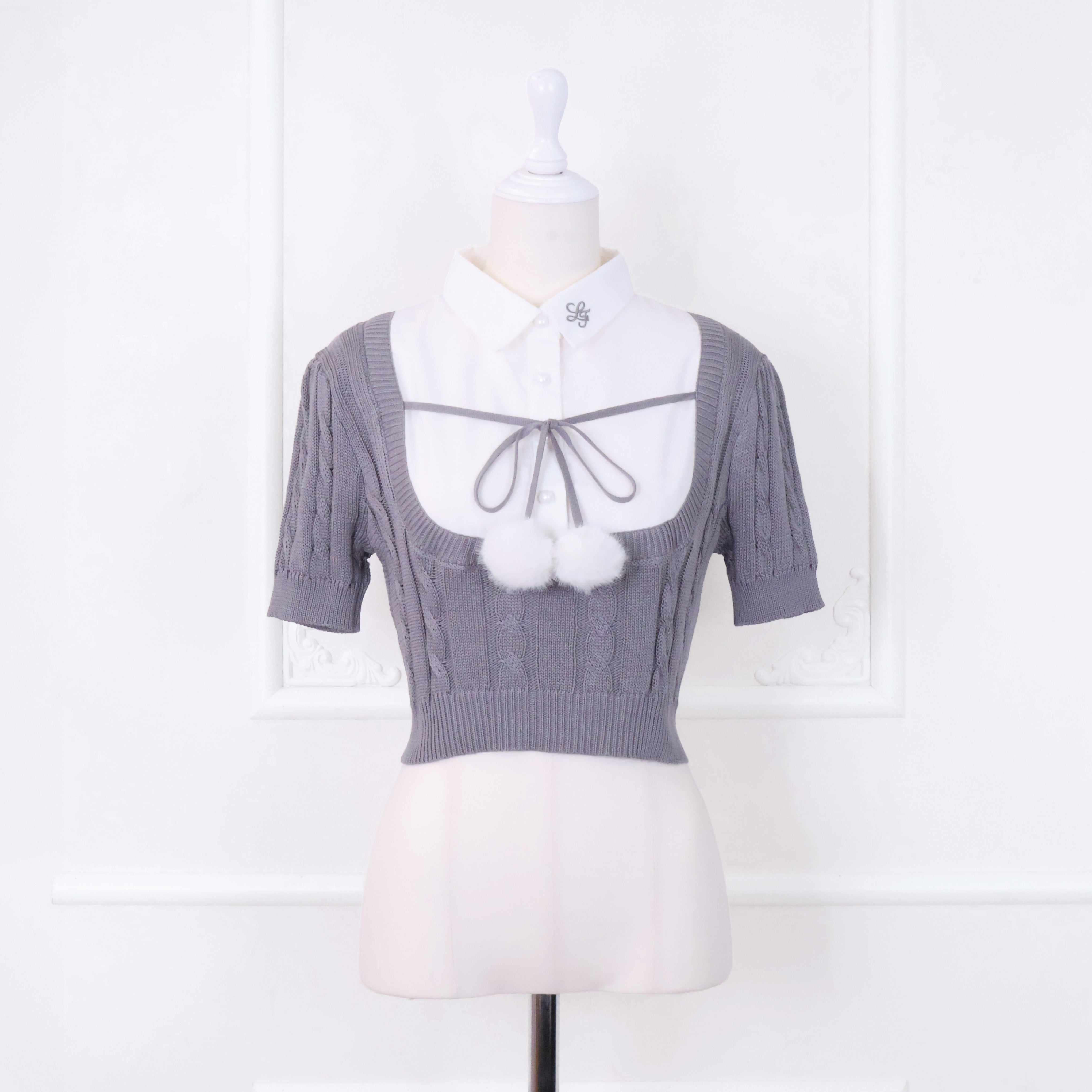 《LAFARY closet》シャツレイヤードニット